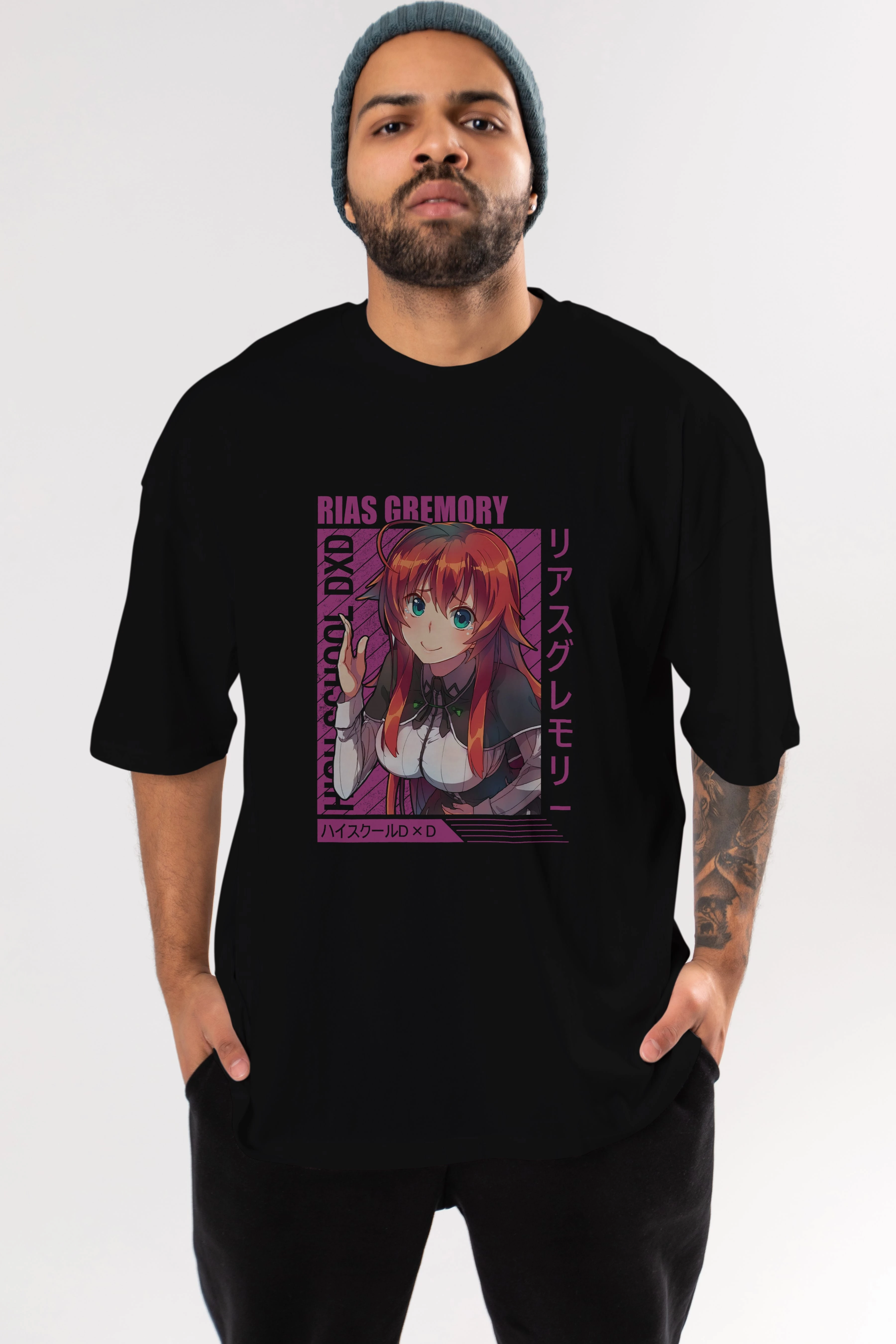Rias Gremory 10 Anime Ön Baskılı Oversize t-shirt %100 pamuk Erkek Kadın Unisex