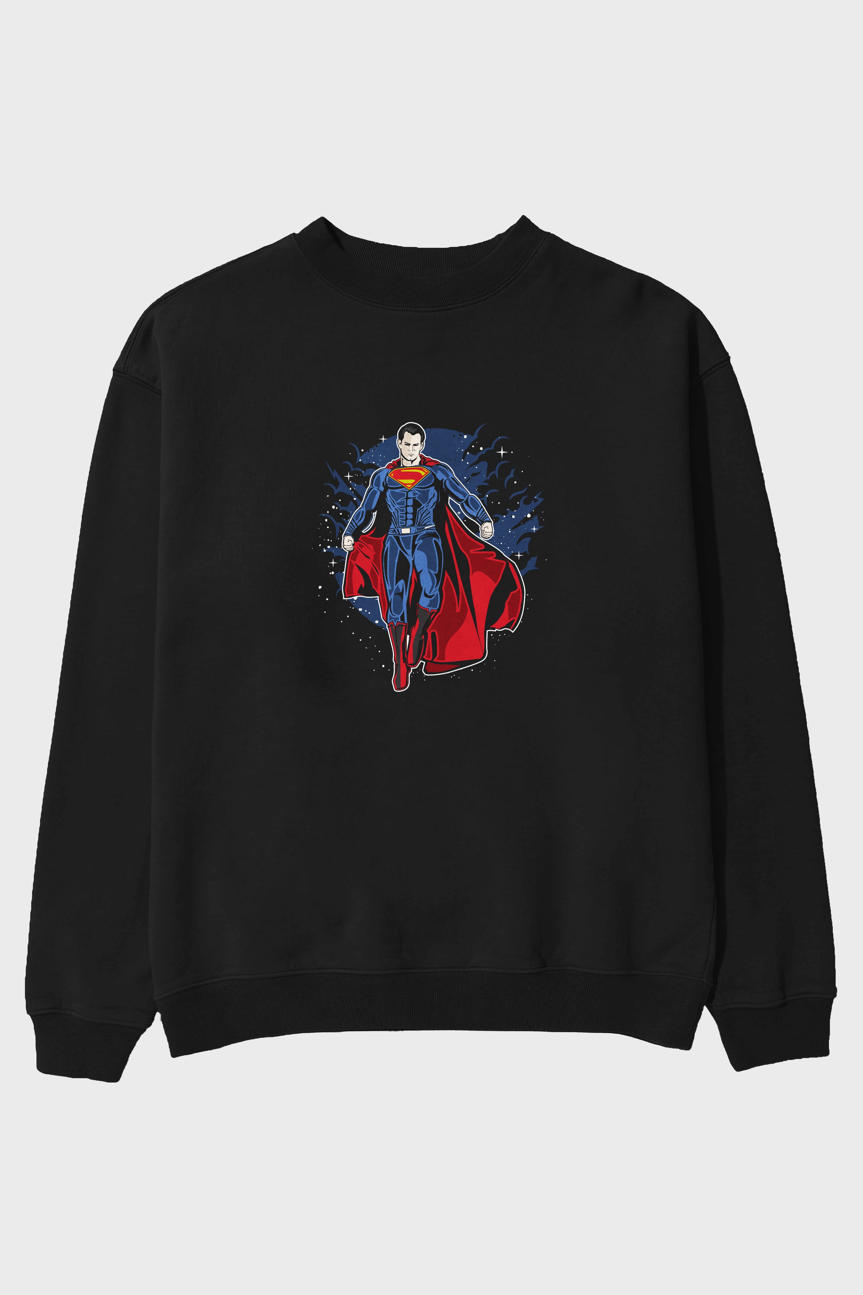 SUPERMAN Ön Baskılı Oversize Sweatshirt Erkek Kadın Unisex
