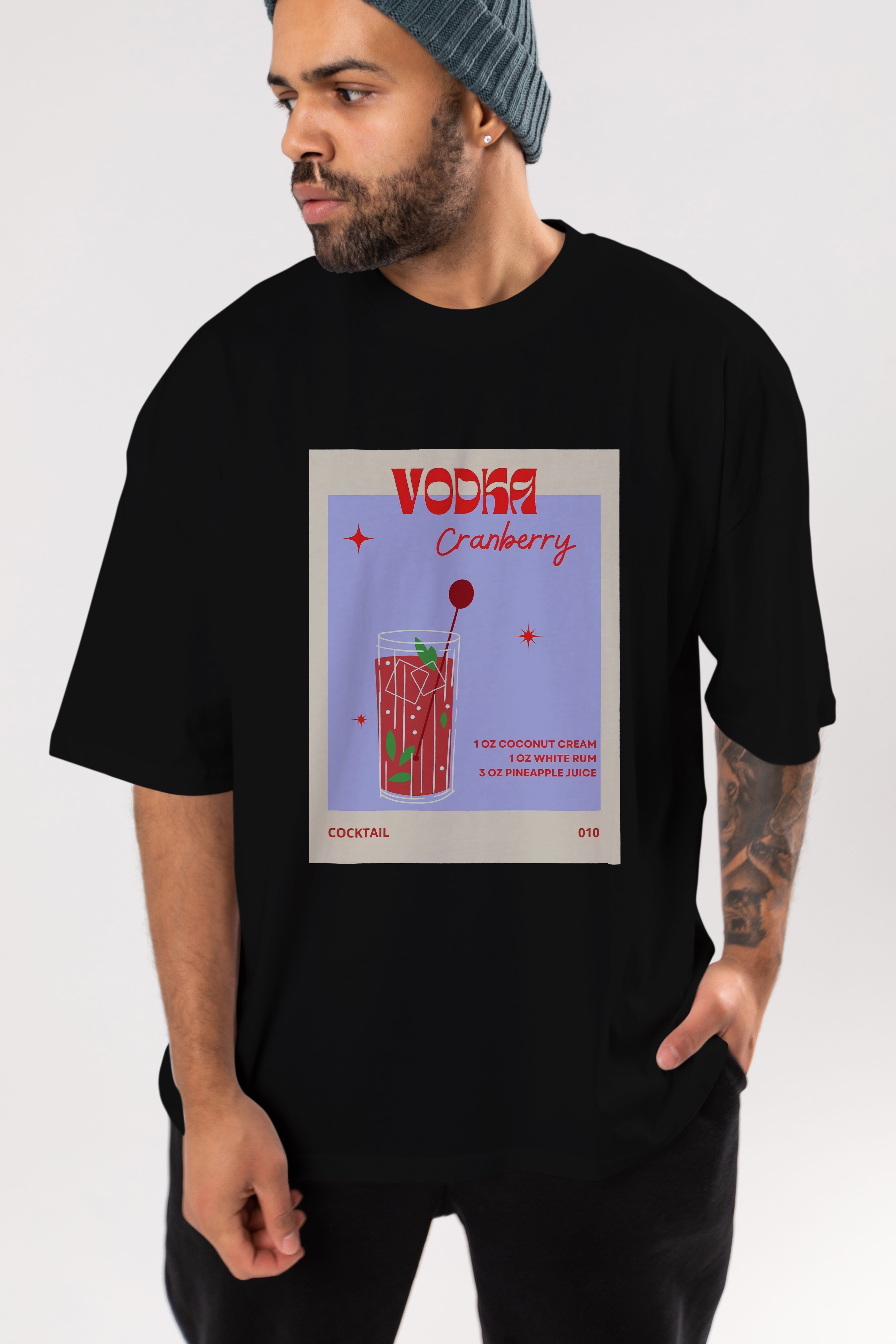 Vodka Cranberry Ön Baskılı Oversize t-shirt Erkek Kadın Unisex %100 Pamuk Bisiklet Yaka tişort