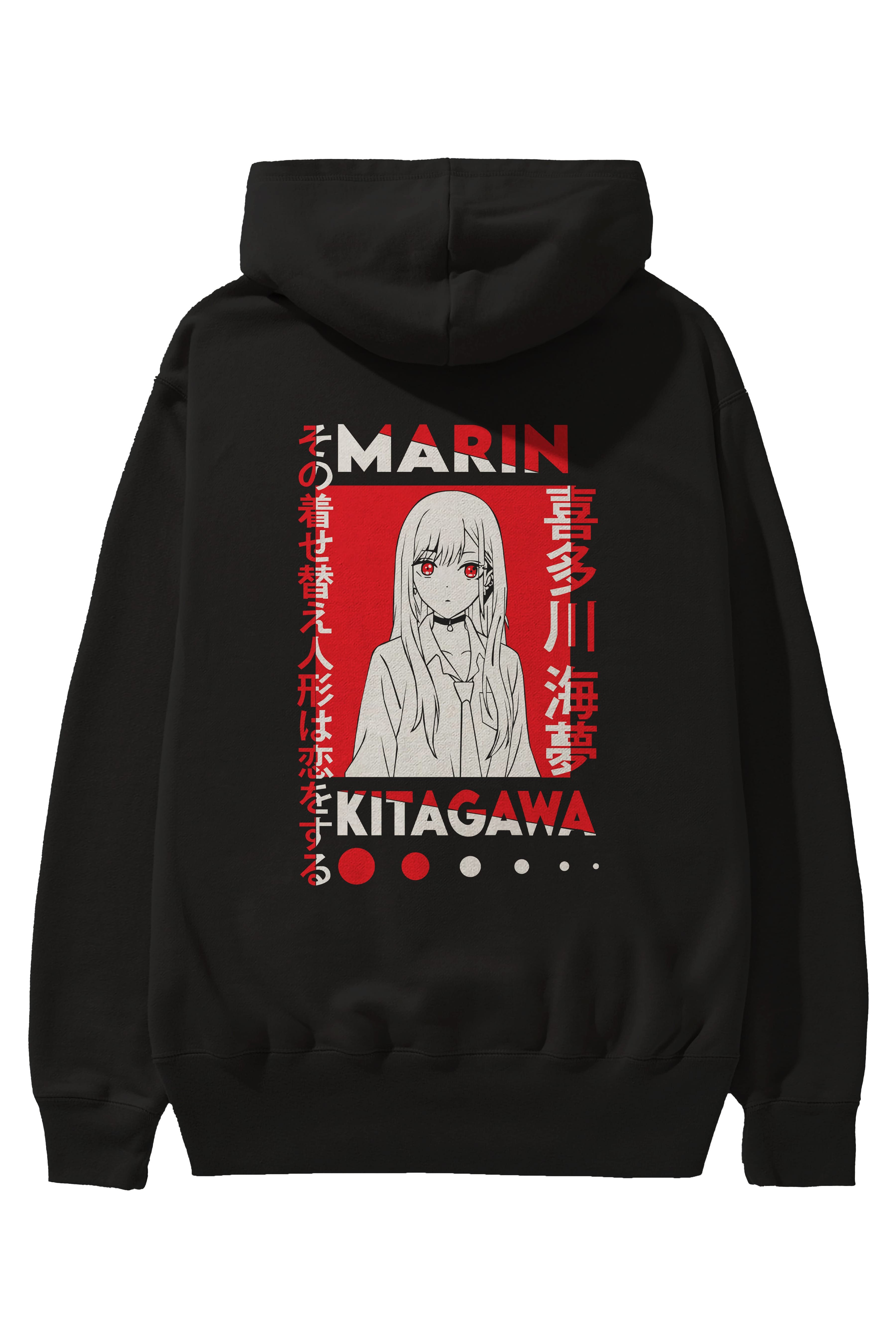MARIN KITAGAWA Anime Arka Baskılı Hoodie Oversize Kapüşonlu Sweatshirt Erkek Kadın Unisex