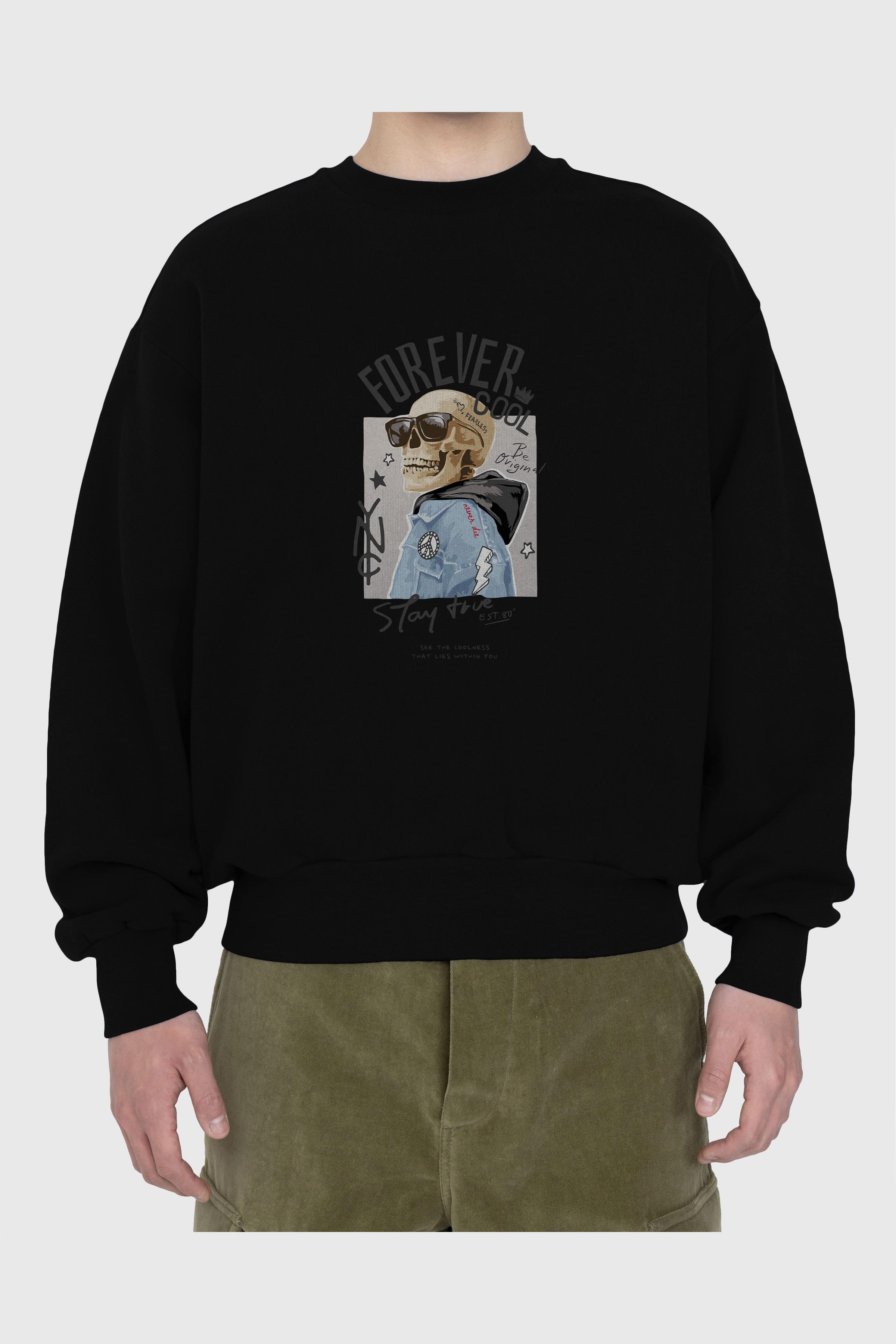 Teddy Bear Forever Cool Ön Baskılı Oversize Sweatshirt Erkek Kadın Unisex