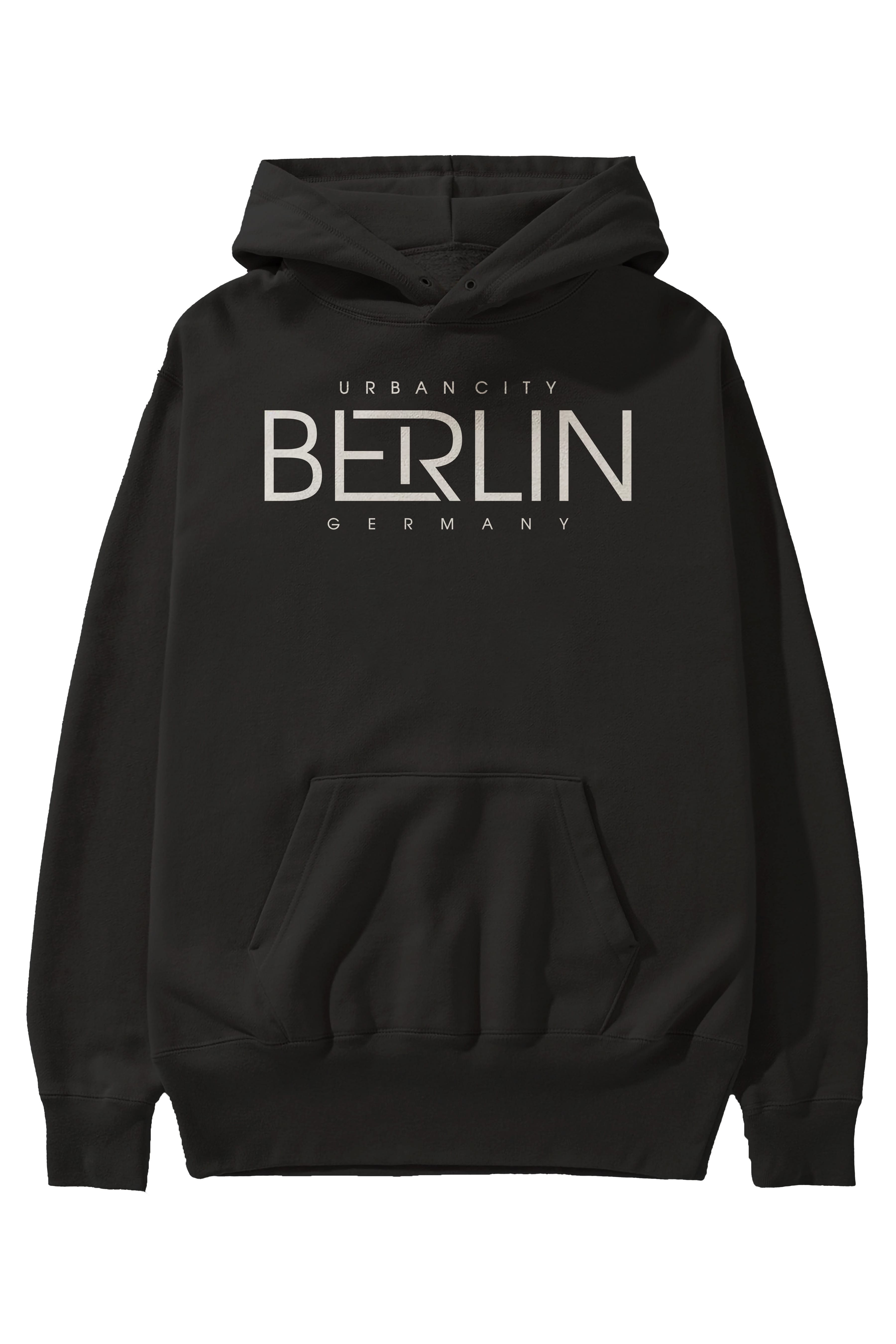 Berlin Ön Baskılı Oversize Hoodie Kapüşonlu Sweatshirt Erkek Kadın Unisex