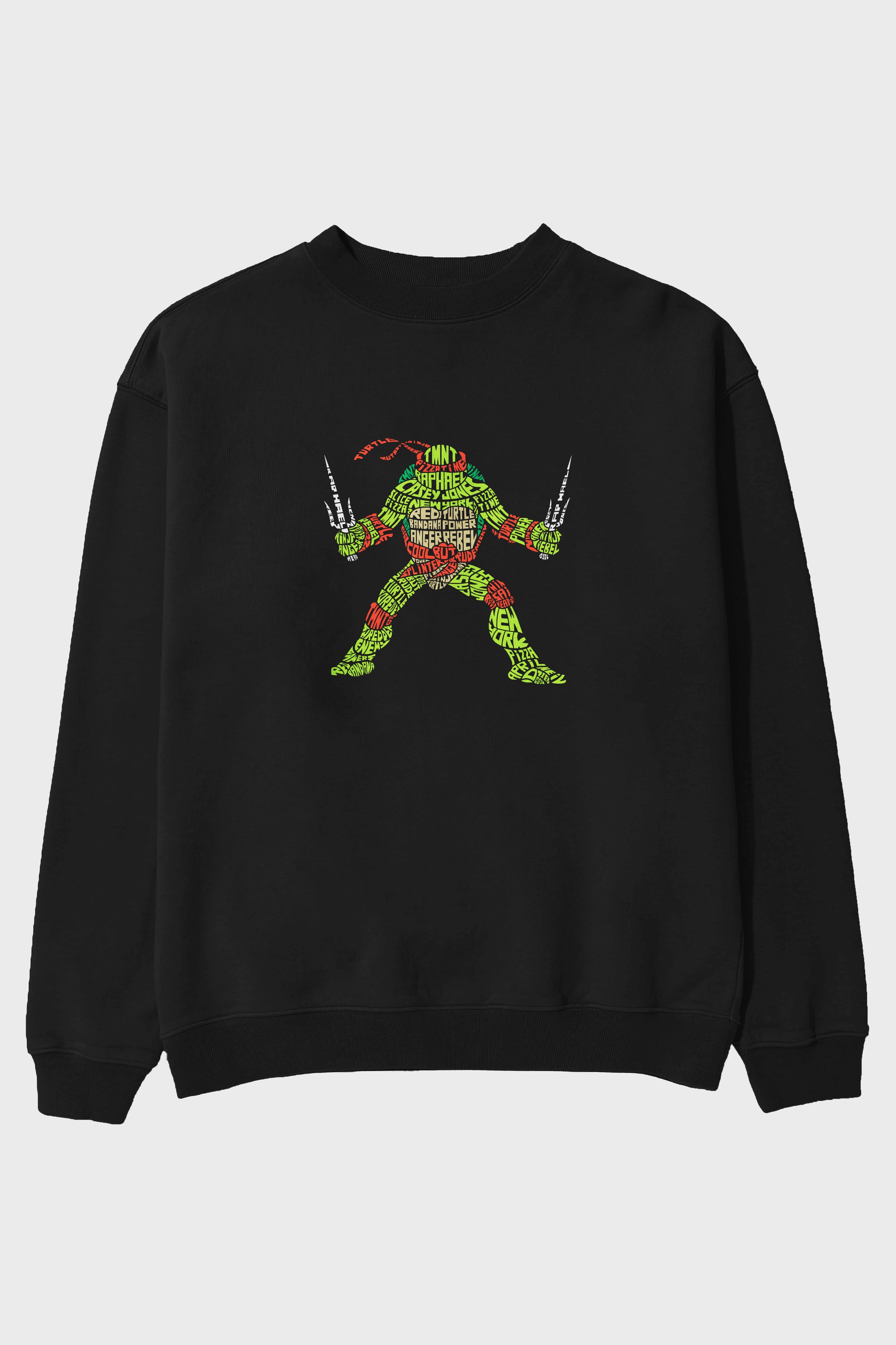 Ninja Turtle Ön Baskılı Oversize Sweatshirt Erkek Kadın Unisex