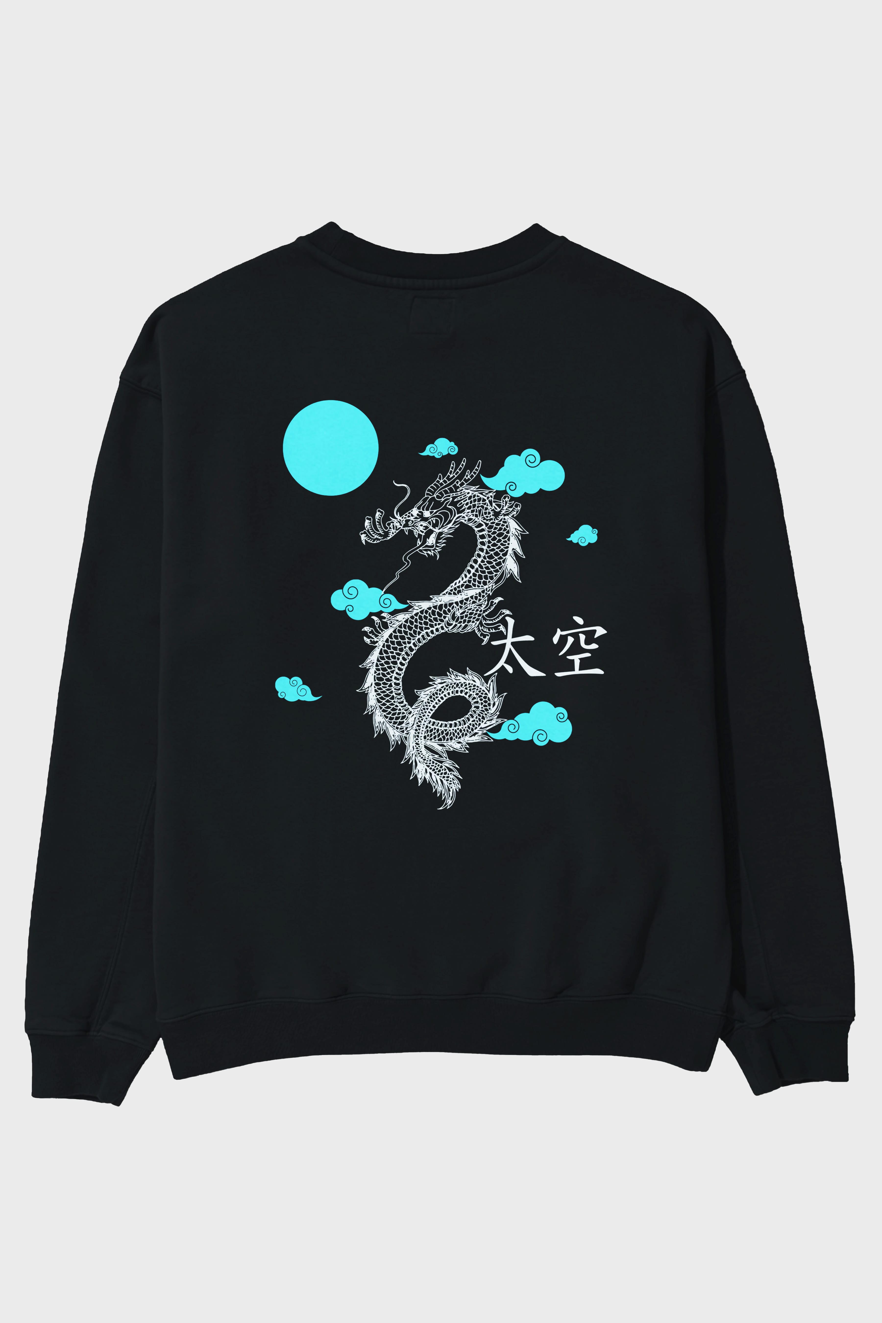 Chinese Dragon Arka Baskılı Oversize Sweatshirt Erkek Kadın Unisex