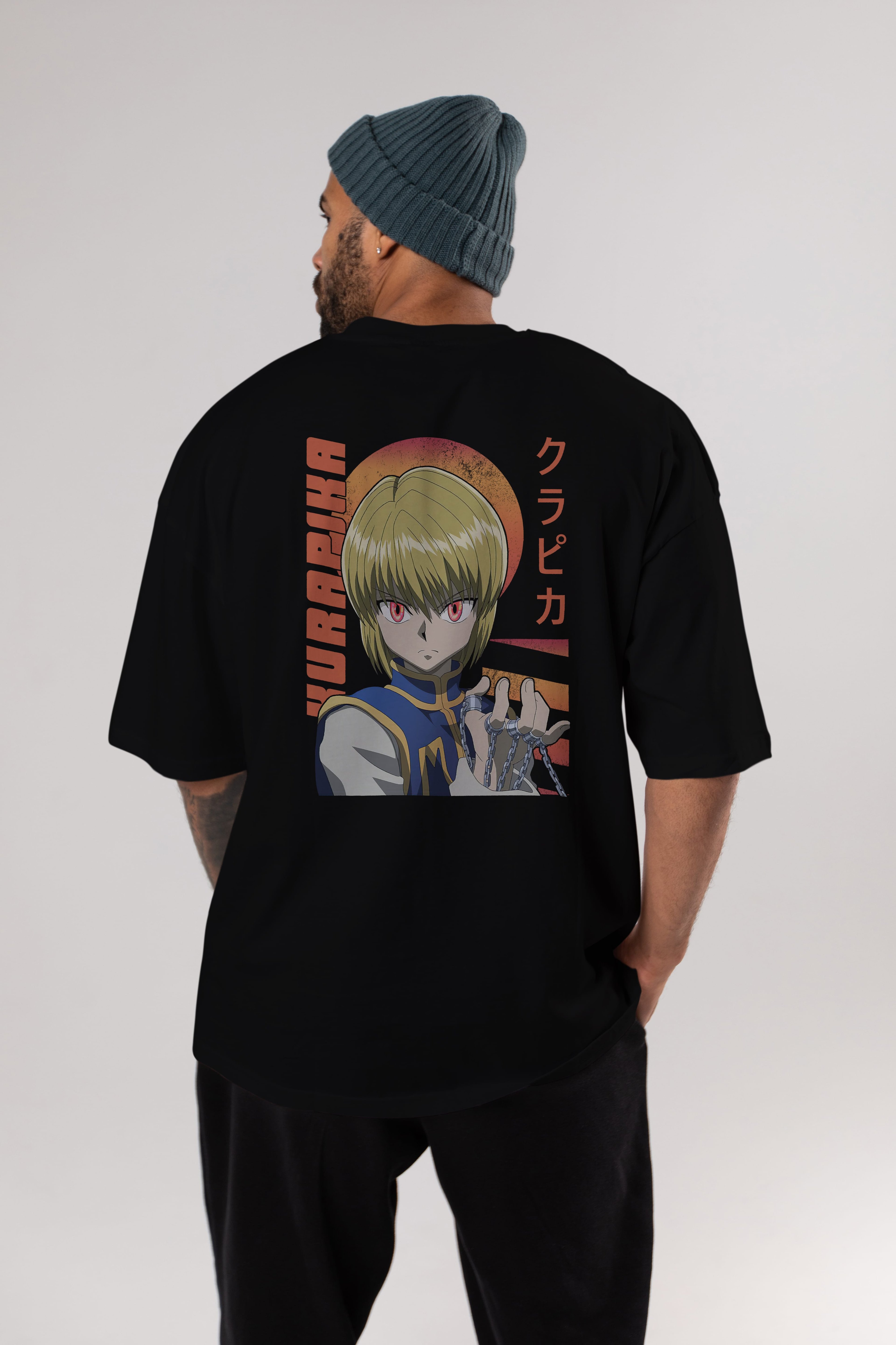 Kurapika 5 (2) Anime Arka Baskılı Oversize t-shirt Erkek Kadın Unisex