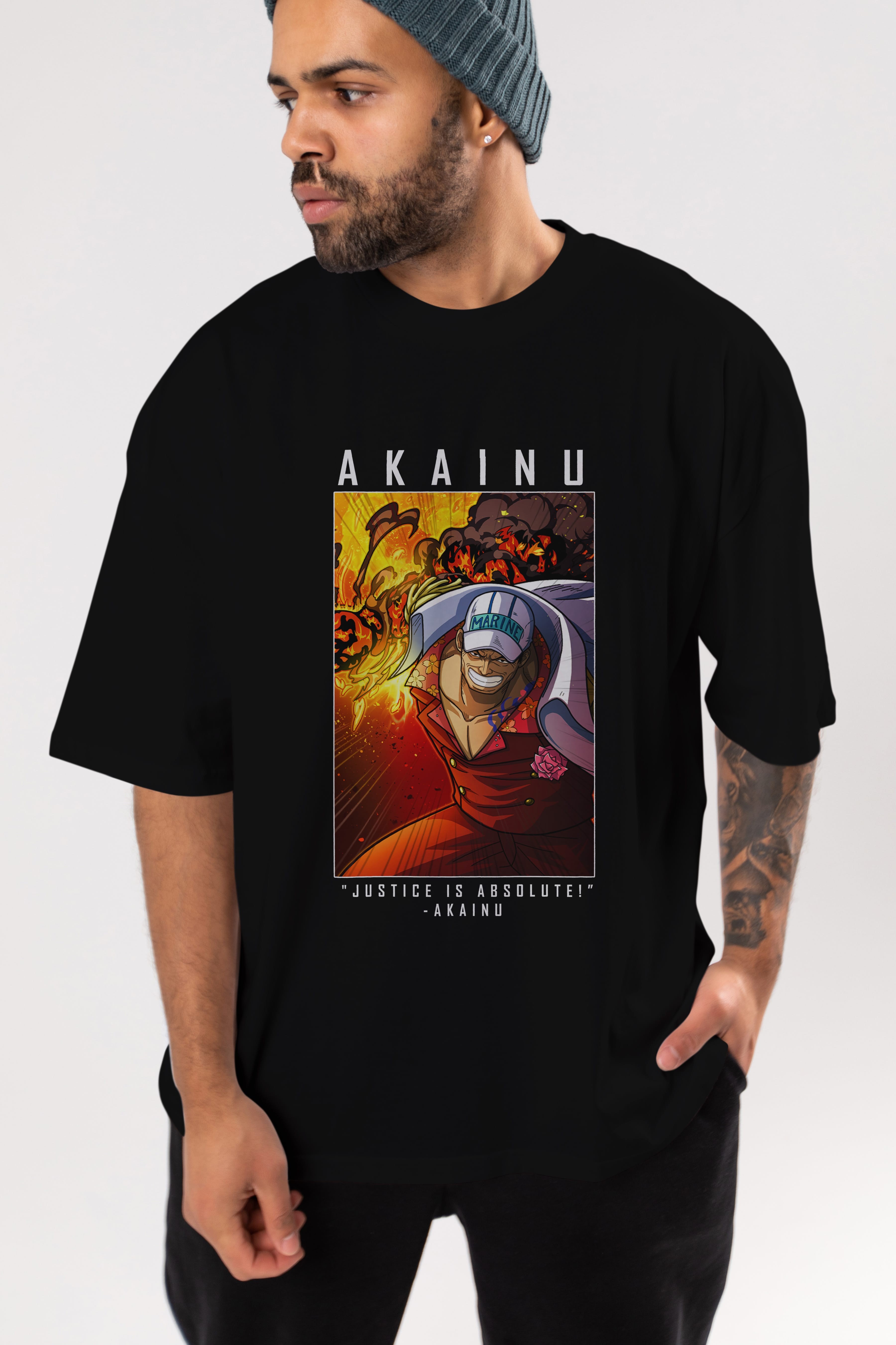 Sakazuki Anime Ön Baskılı Oversize t-shirt Erkek Kadın Unisex