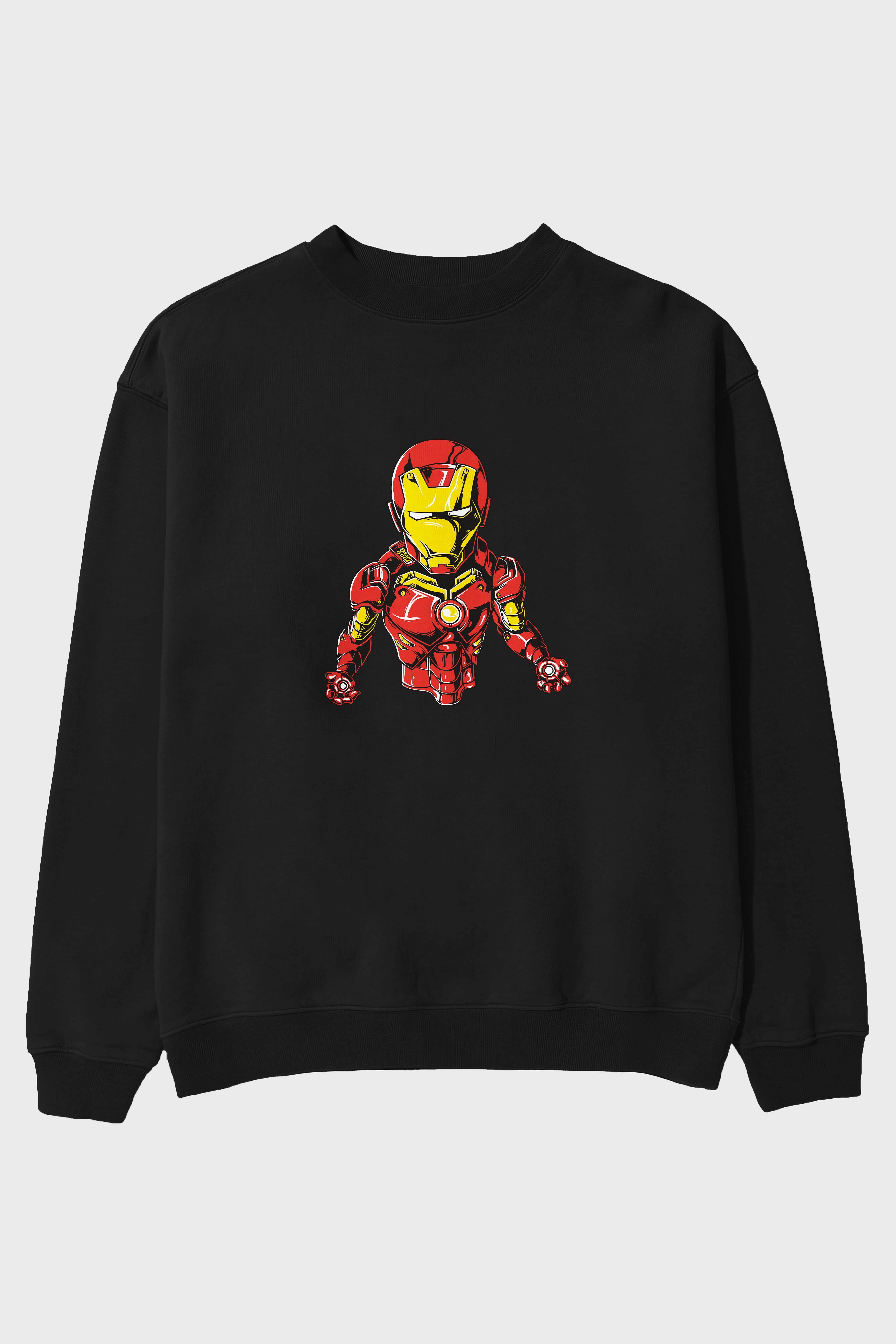 iron Man Ön Baskılı Oversize Sweatshirt Erkek Kadın Unisex