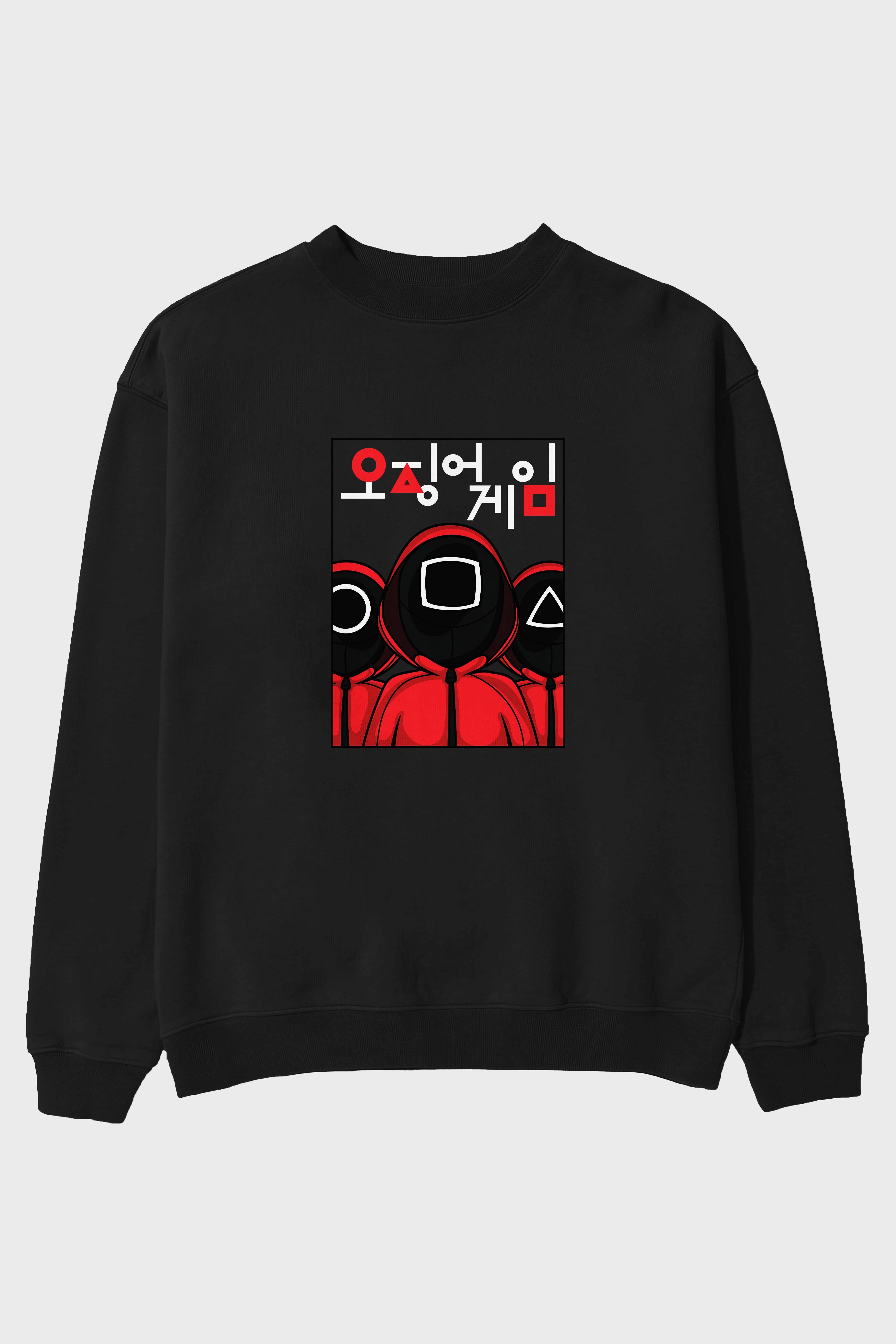 Squid Game (7) Ön Baskılı Oversize Sweatshirt Erkek Kadın Unisex