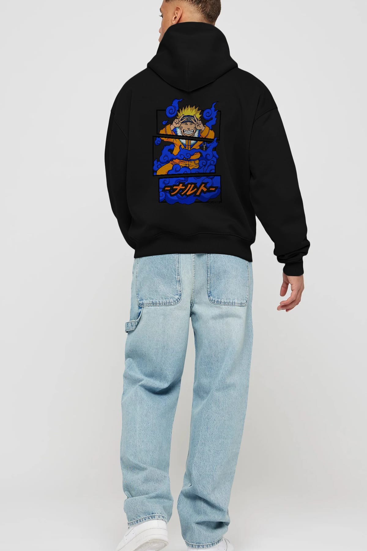 naruto uzumaki Anime Arka Baskılı Hoodie Oversize Kapüşonlu Sweatshirt Erkek Kadın Unisex