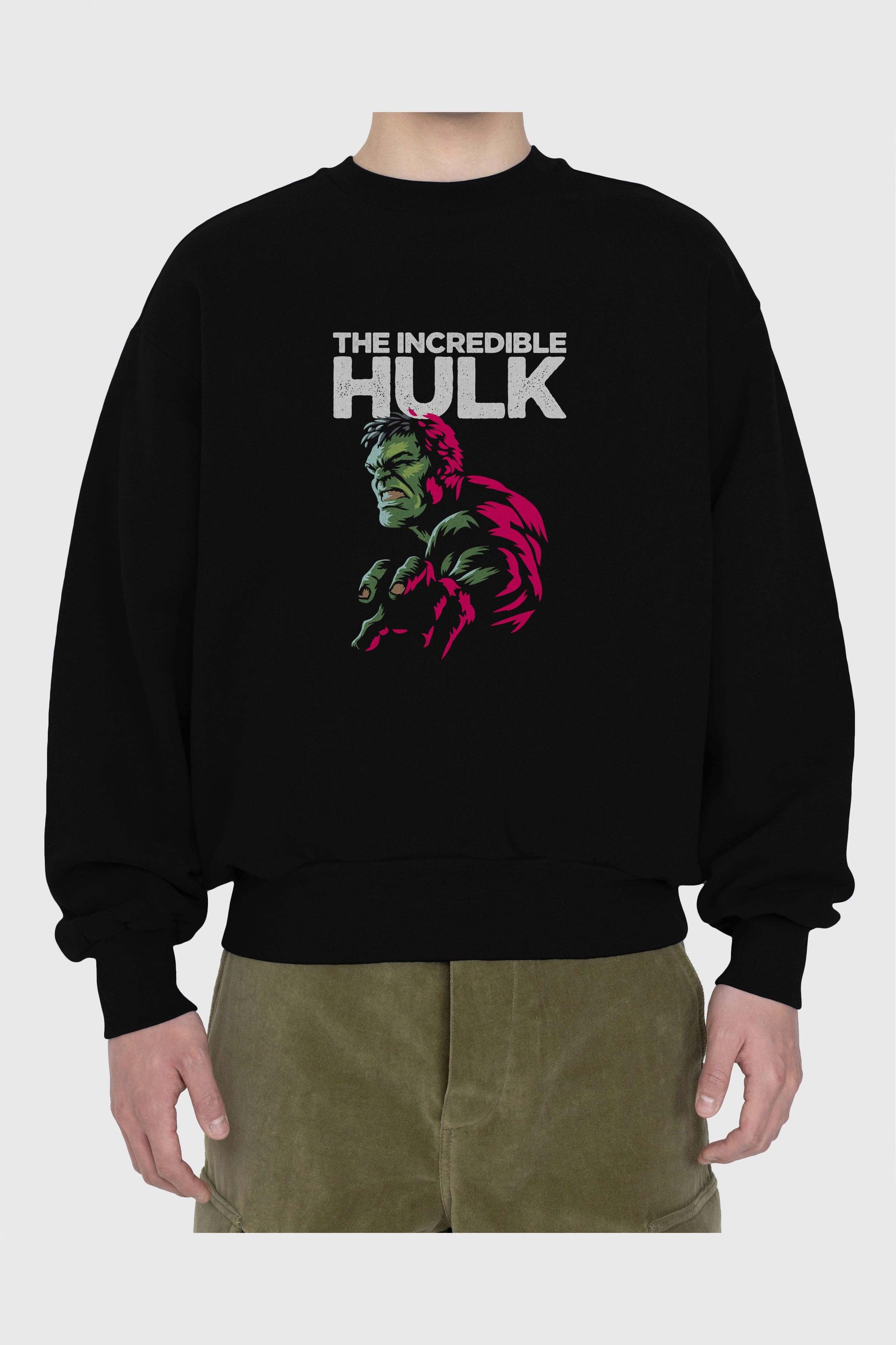 Hulk (10) Ön Baskılı Oversize Sweatshirt Erkek Kadın Unisex