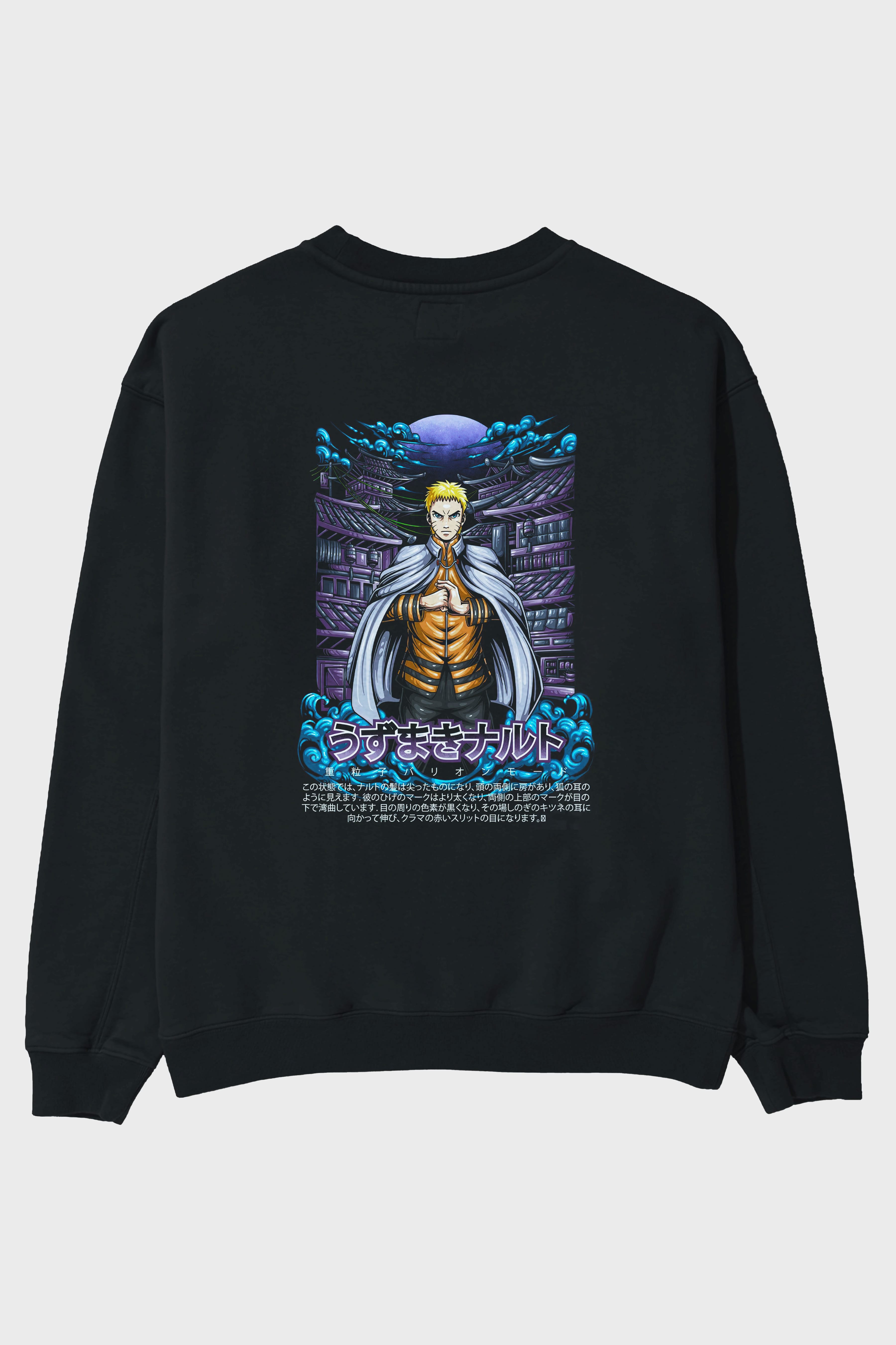 NARUTO (8) Anime Arka Baskılı Oversize Sweatshirt Erkek Kadın Unisex