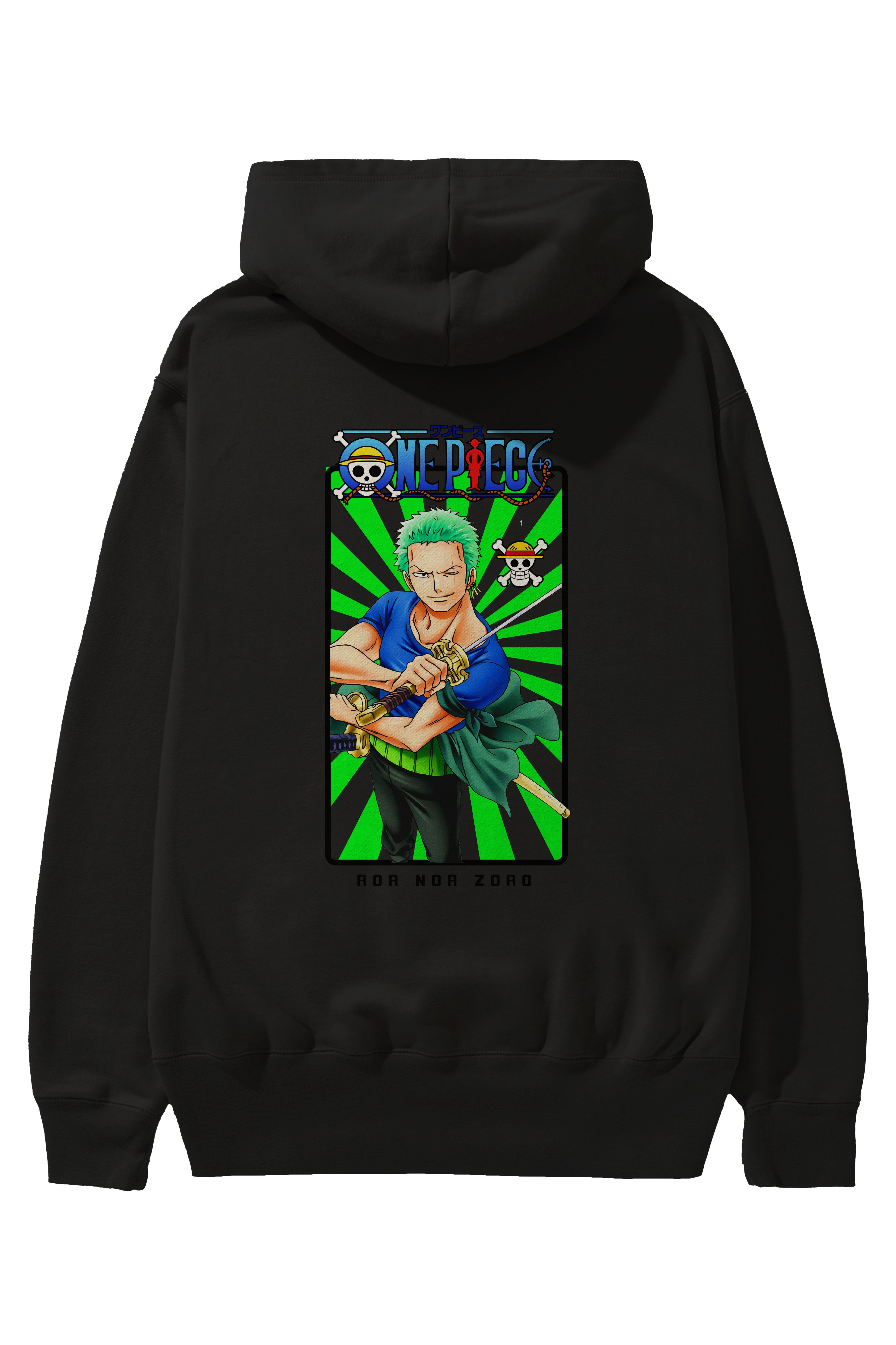 Roronoa Zoro 6 Anime Arka Baskılı Hoodie Oversize Kapüşonlu Sweatshirt Erkek Kadın Unisex