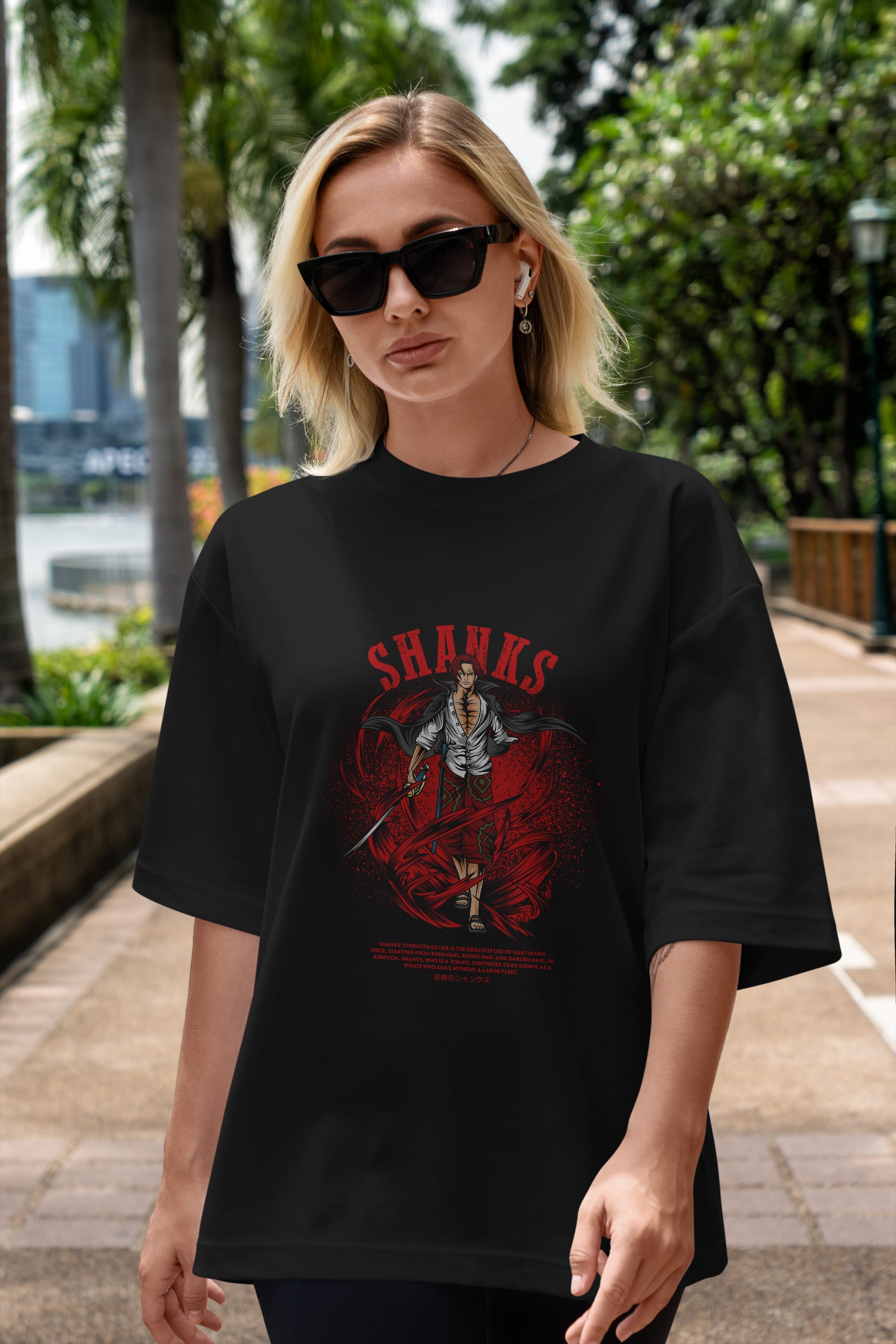 Shanks Anime Ön Baskılı Oversize t-shirt %100 pamuk Erkek Kadın Unisex