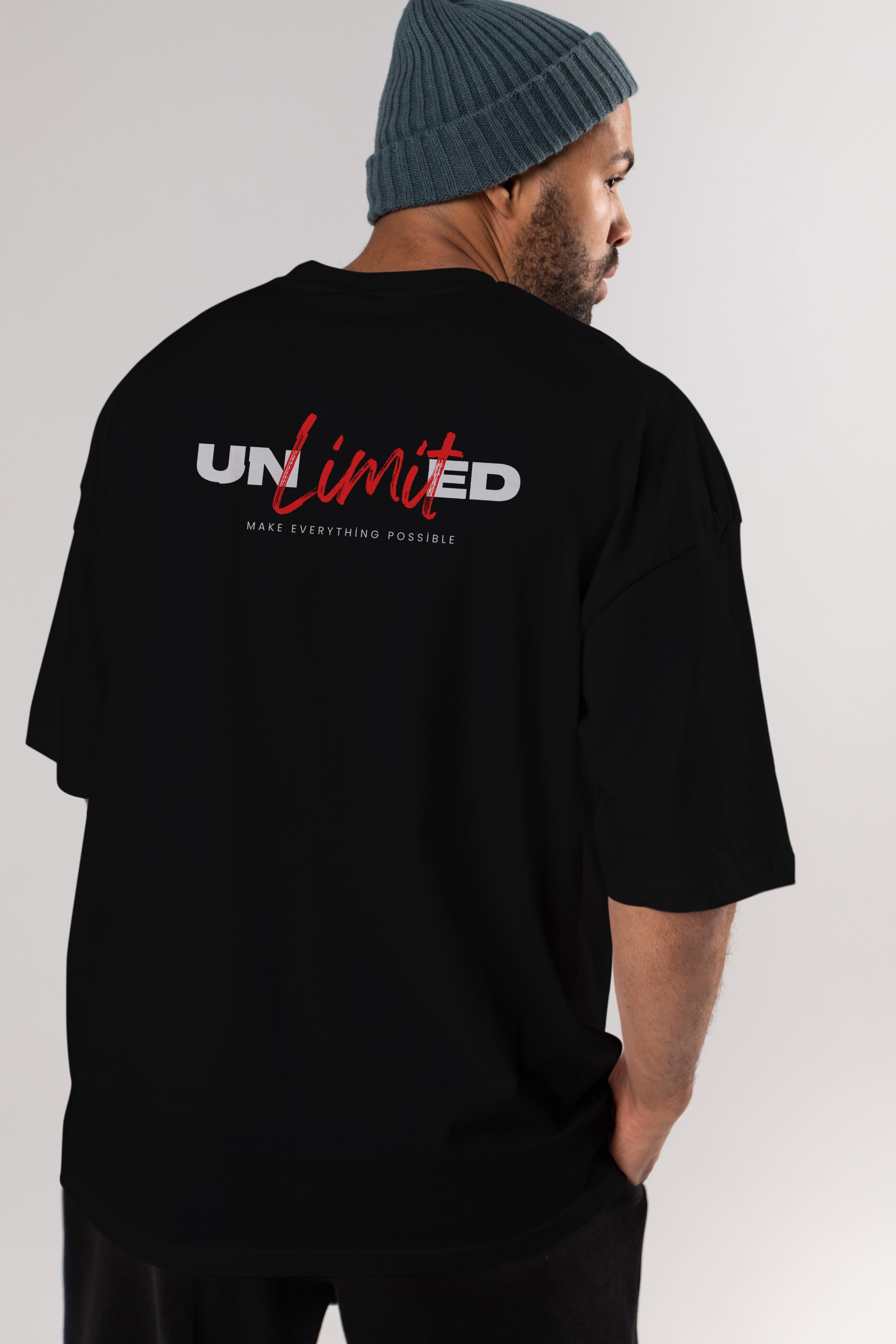 Unlimited Yazılı Arka Baskılı Oversize t-shirt Erkek Kadın Unisex