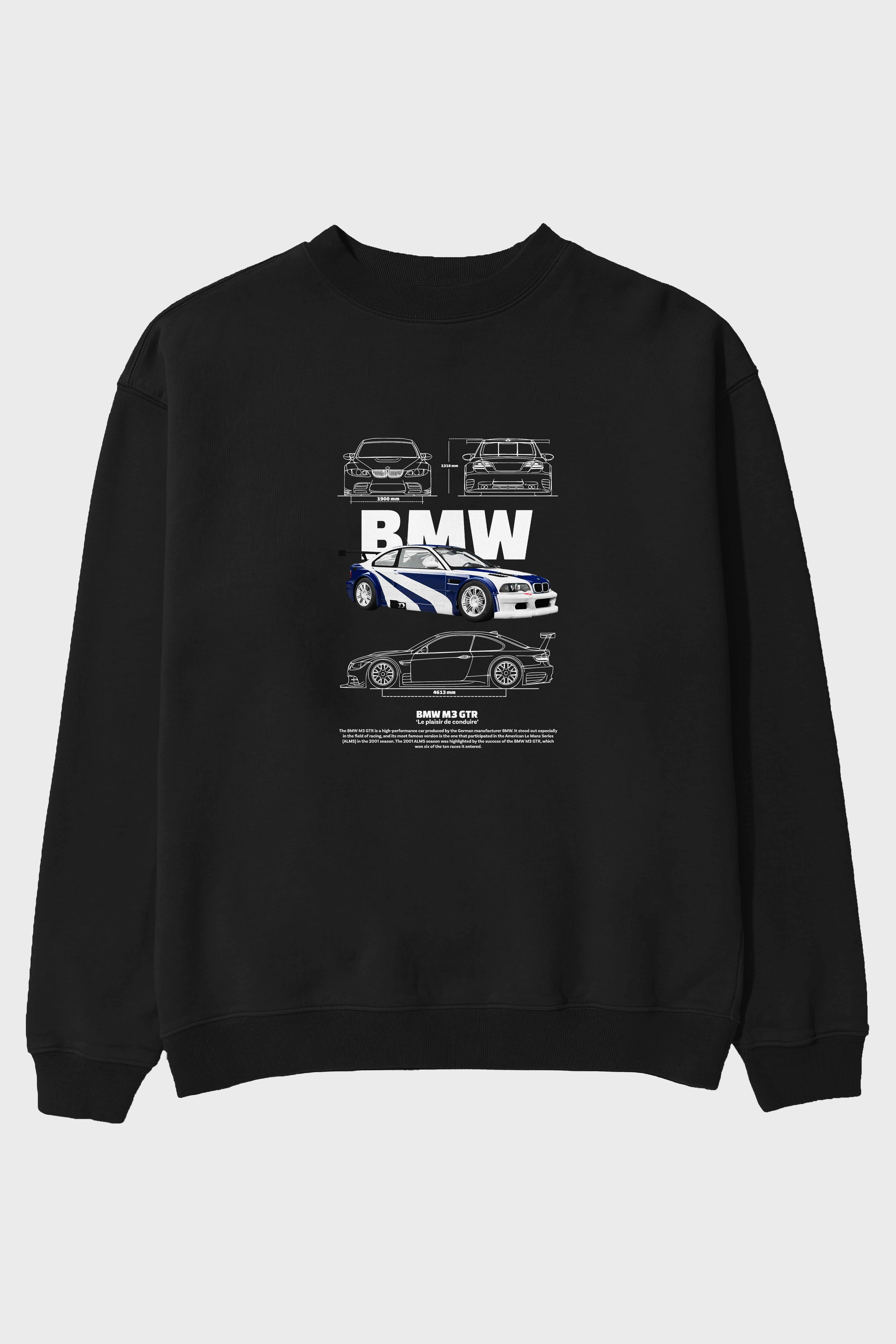 BMW M3 GTR Ön Baskılı Anime Oversize Sweatshirt Erkek Kadın Unisex