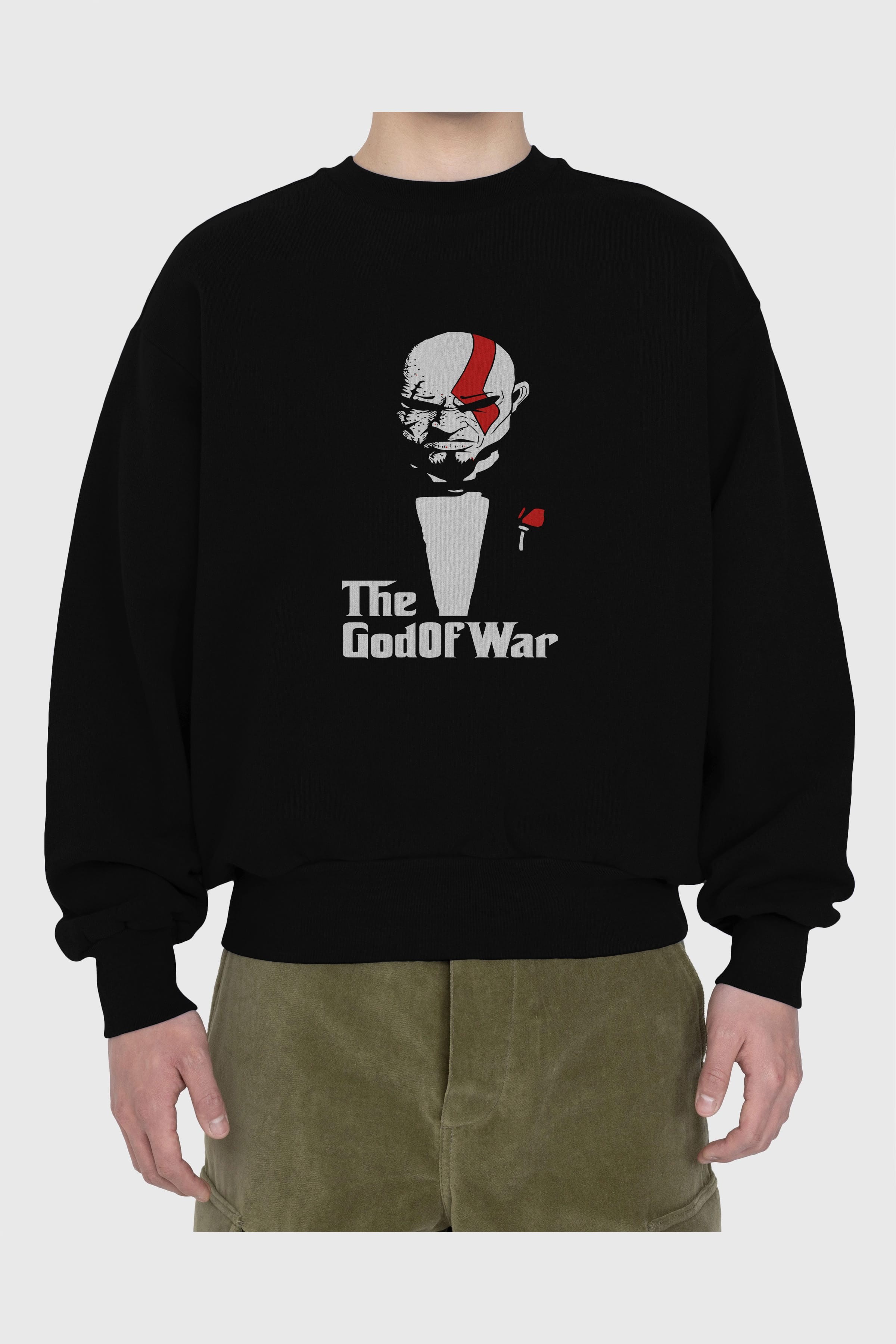 The God of War Ön Baskılı Oversize Sweatshirt Erkek Kadın Unisex