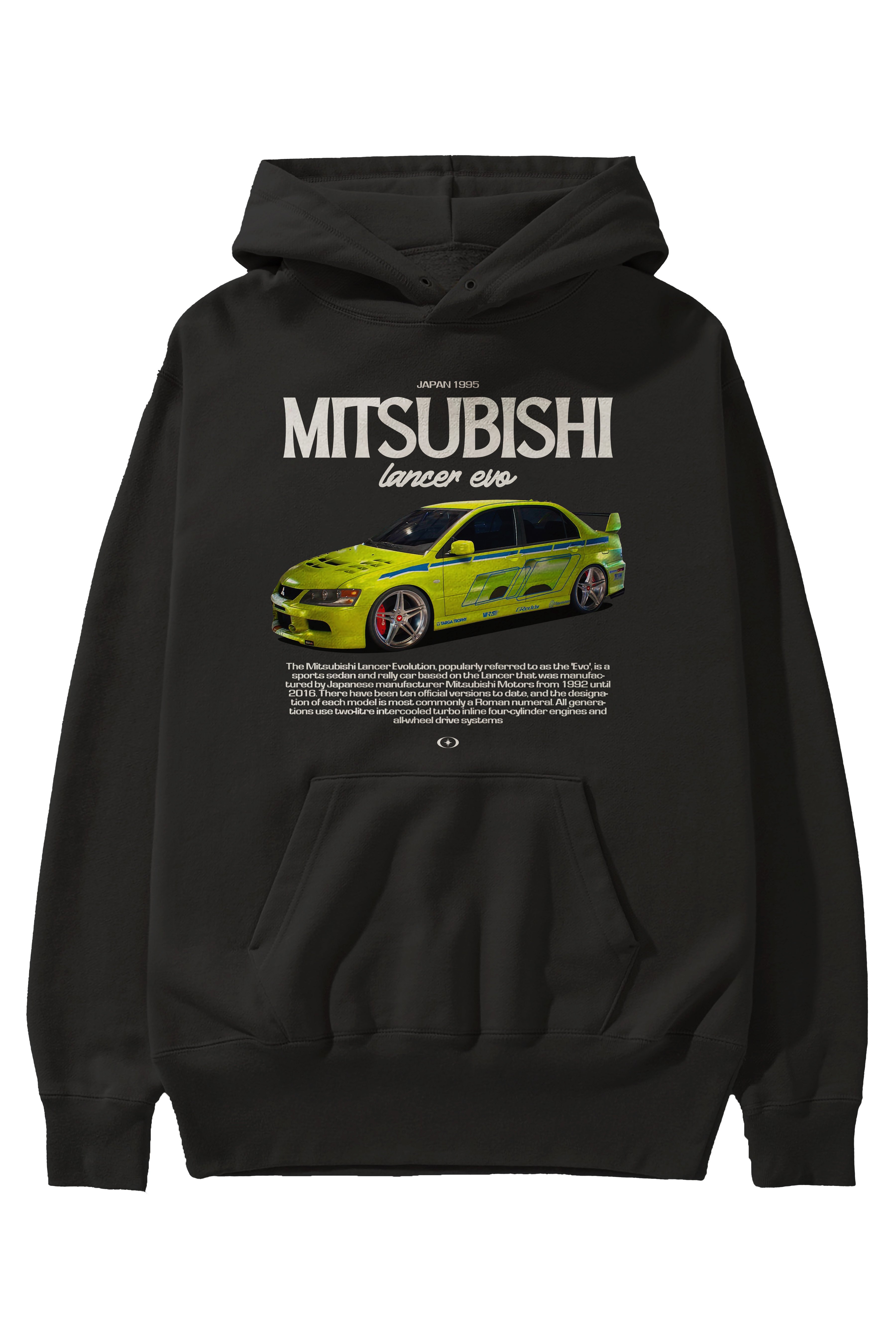 MITSUBISHI LANCER EVO 3 Ön Baskılı Hoodie Oversize Kapüşonlu Sweatshirt Erkek Kadın Unisex