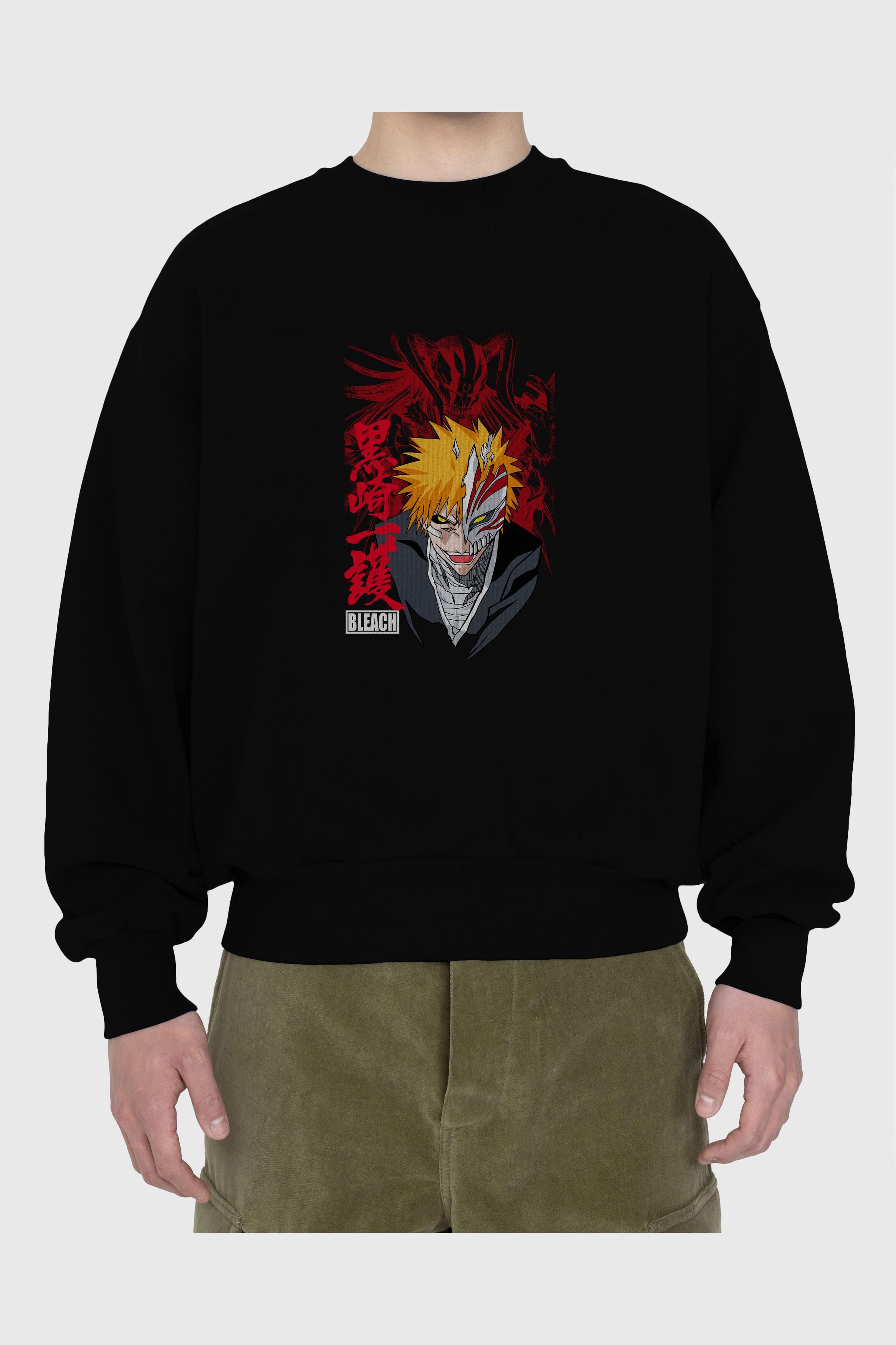 ICHIGO KUROSAKI VIZARD Anime Ön Baskılı Oversize Sweatshirt Erkek Kadın Unisex