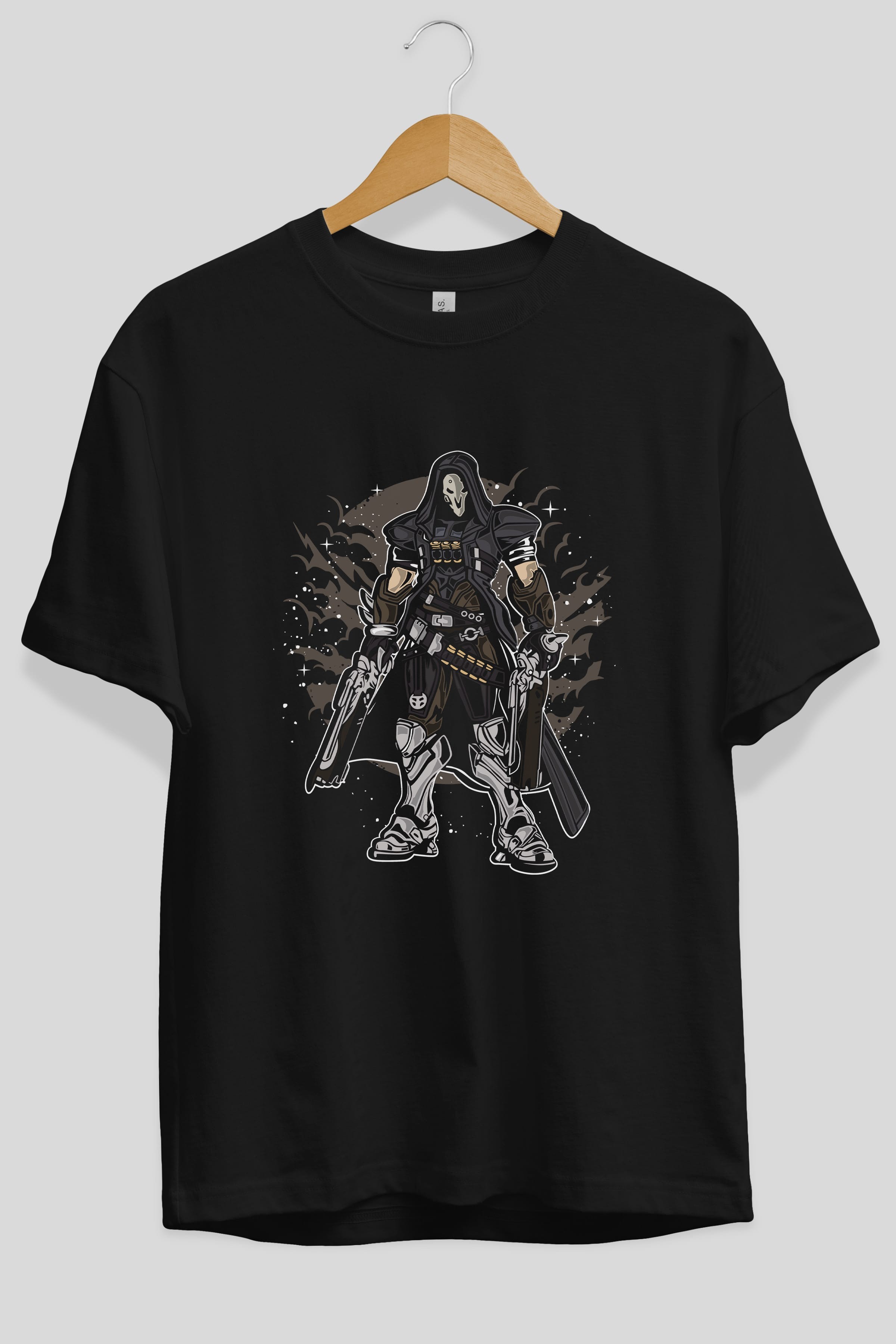 REAPER Ön Baskılı Oversize t-shirt Erkek Kadın Unisex %100 Pamuk tişort