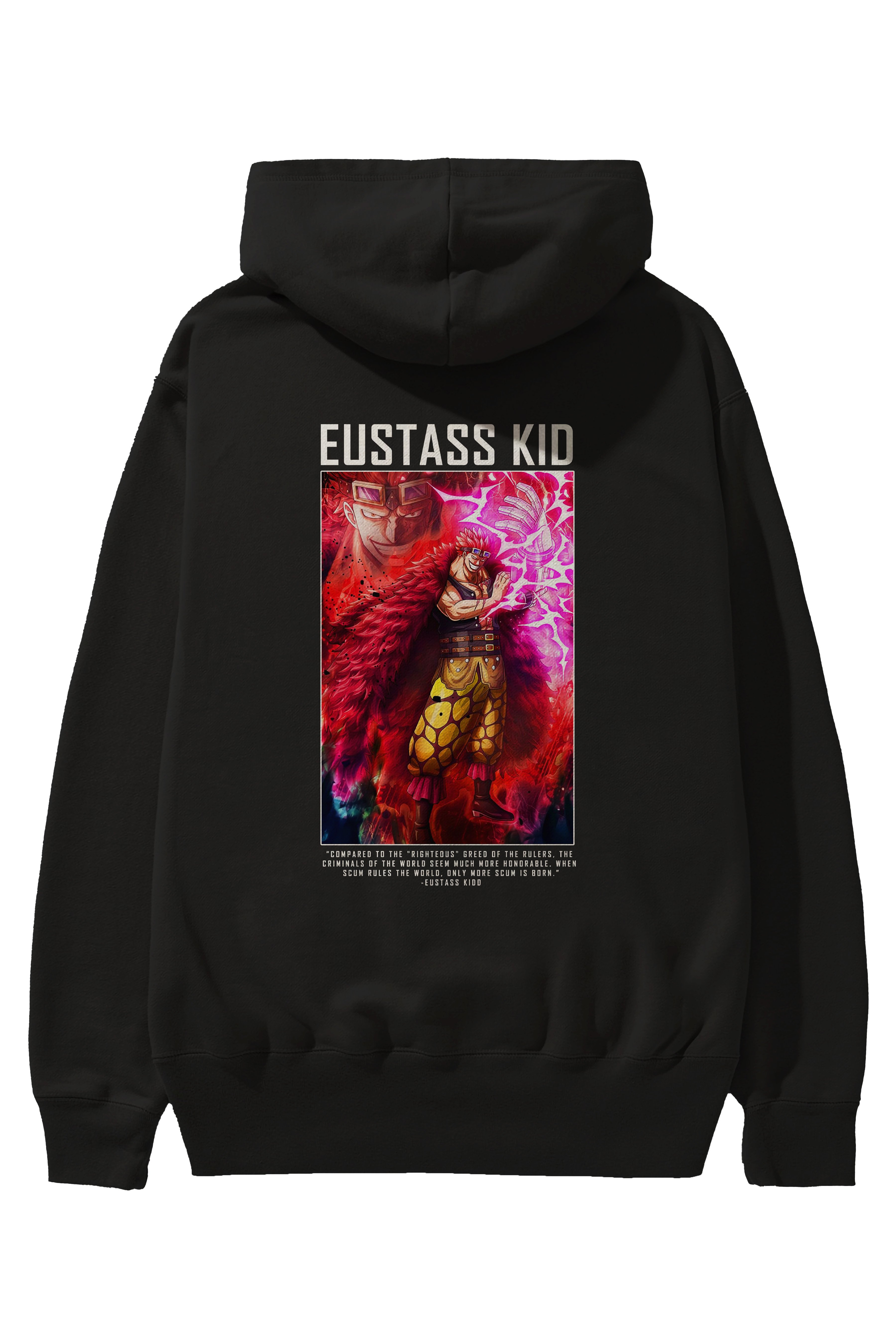 Eustass Kid Anime Arka Baskılı Hoodie Oversize Kapüşonlu Sweatshirt Erkek Kadın Unisex