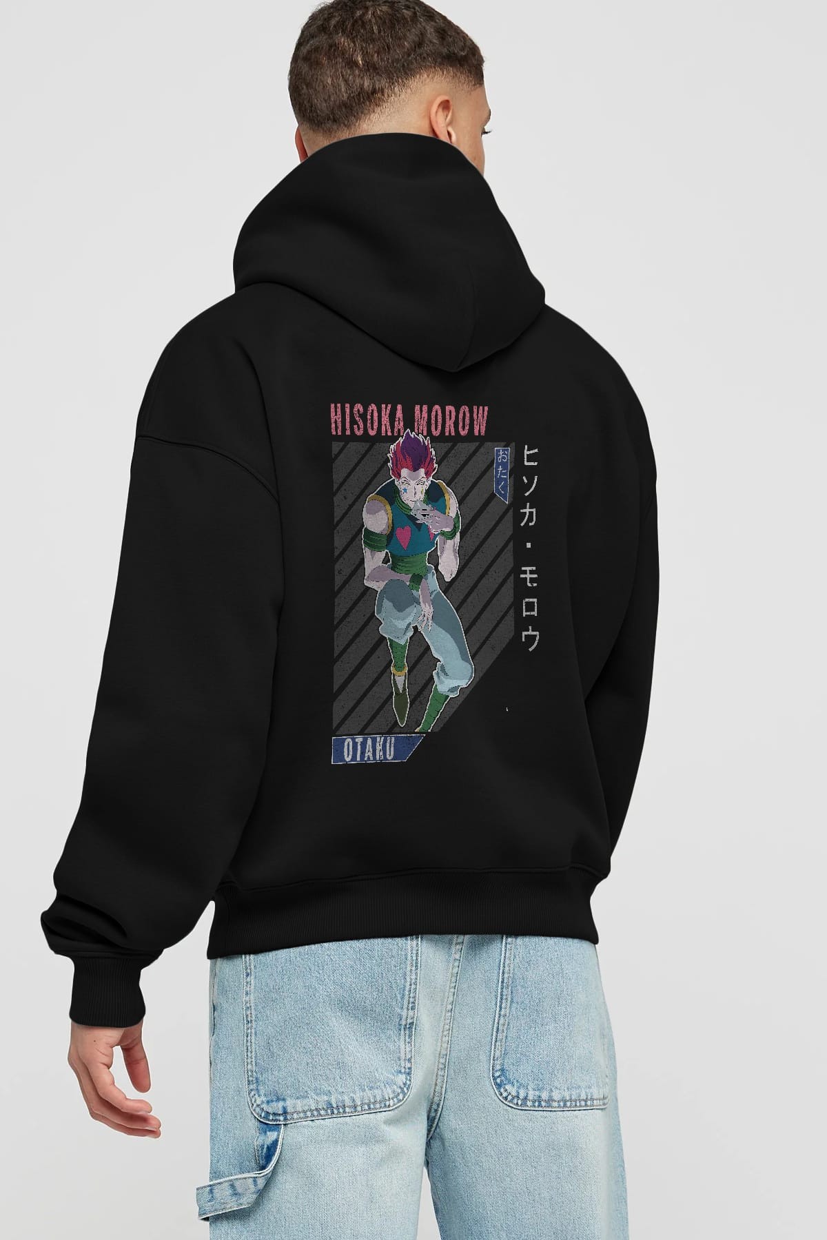 Hisoka Morow 2 2 Anime Arka Baskılı Hoodie Oversize Kapüşonlu Sweatshirt Erkek Kadın Unisex