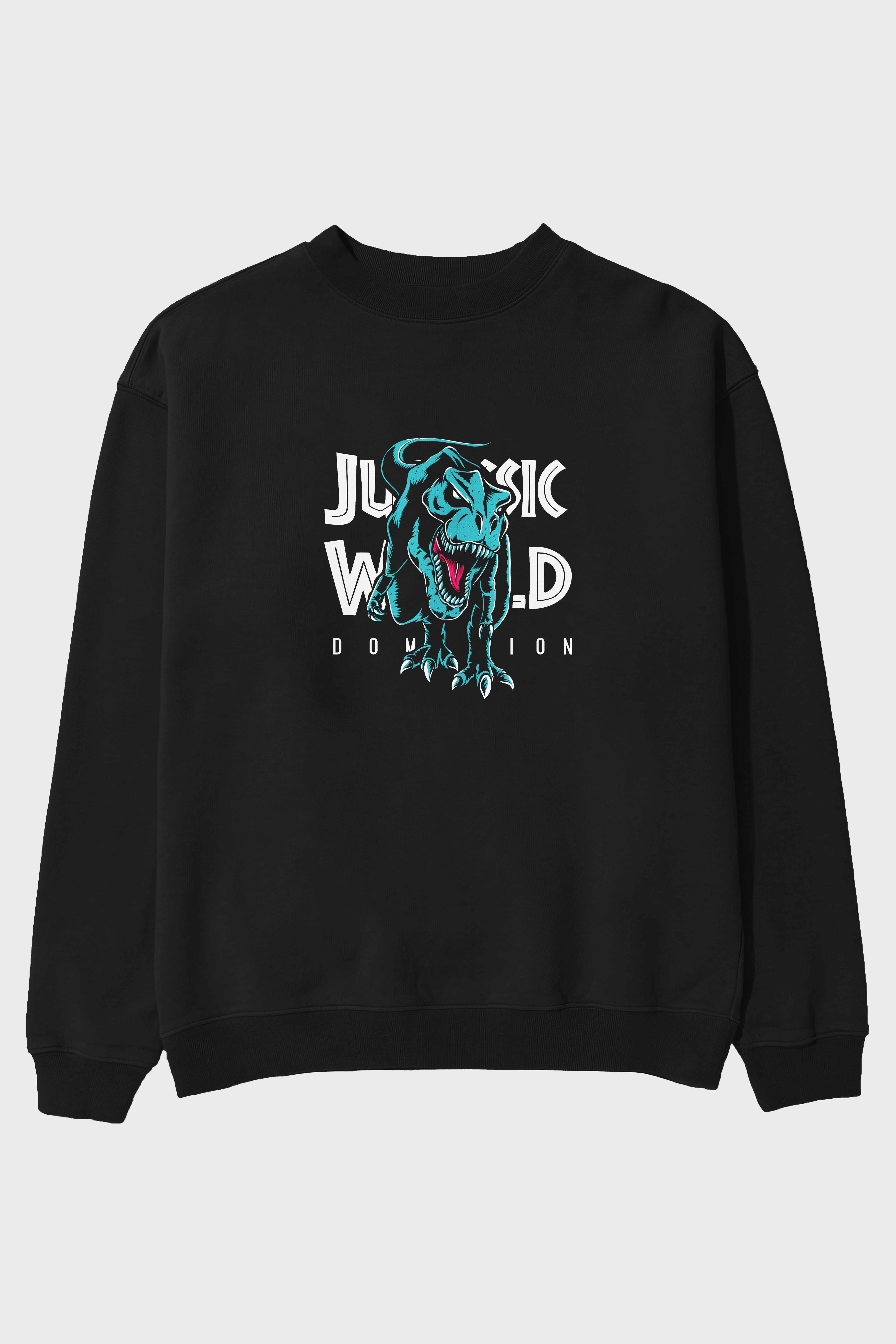 Jurassic Park (1) Ön Baskılı Oversize Sweatshirt Erkek Kadın Unisex