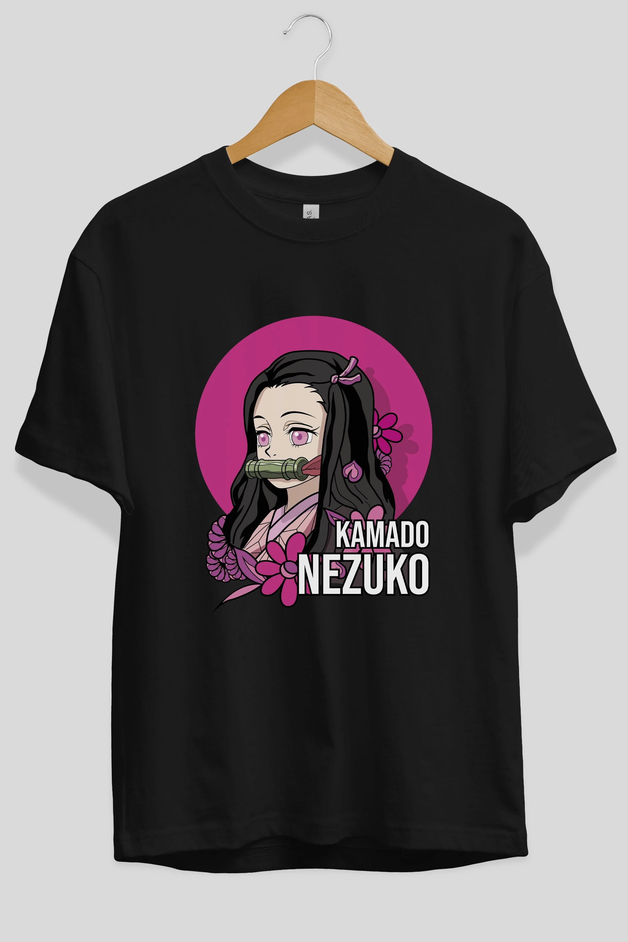 Nezuko Kamado 2 Anime Ön Baskılı Oversize t-shirt %100 pamuk Erkek Kadın Unisex