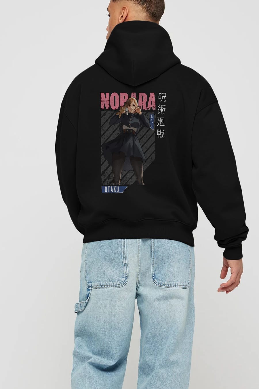 Nobara Kugisaki 4 Anime Arka Baskılı Hoodie Oversize Kapüşonlu Sweatshirt Erkek Kadın Unisex