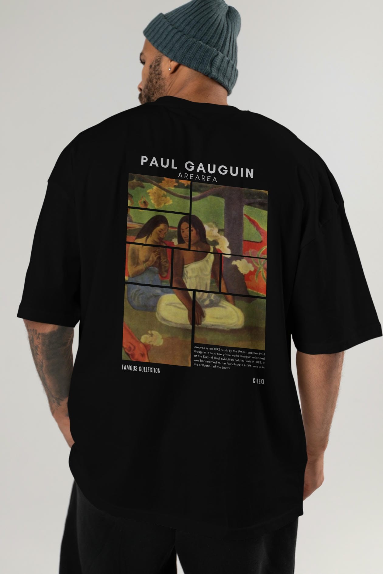 Paul Gauguin Arearea Arka Baskılı Oversize t-shirt Erkek Kadın Bisiklet Yaka Pamuk tişort