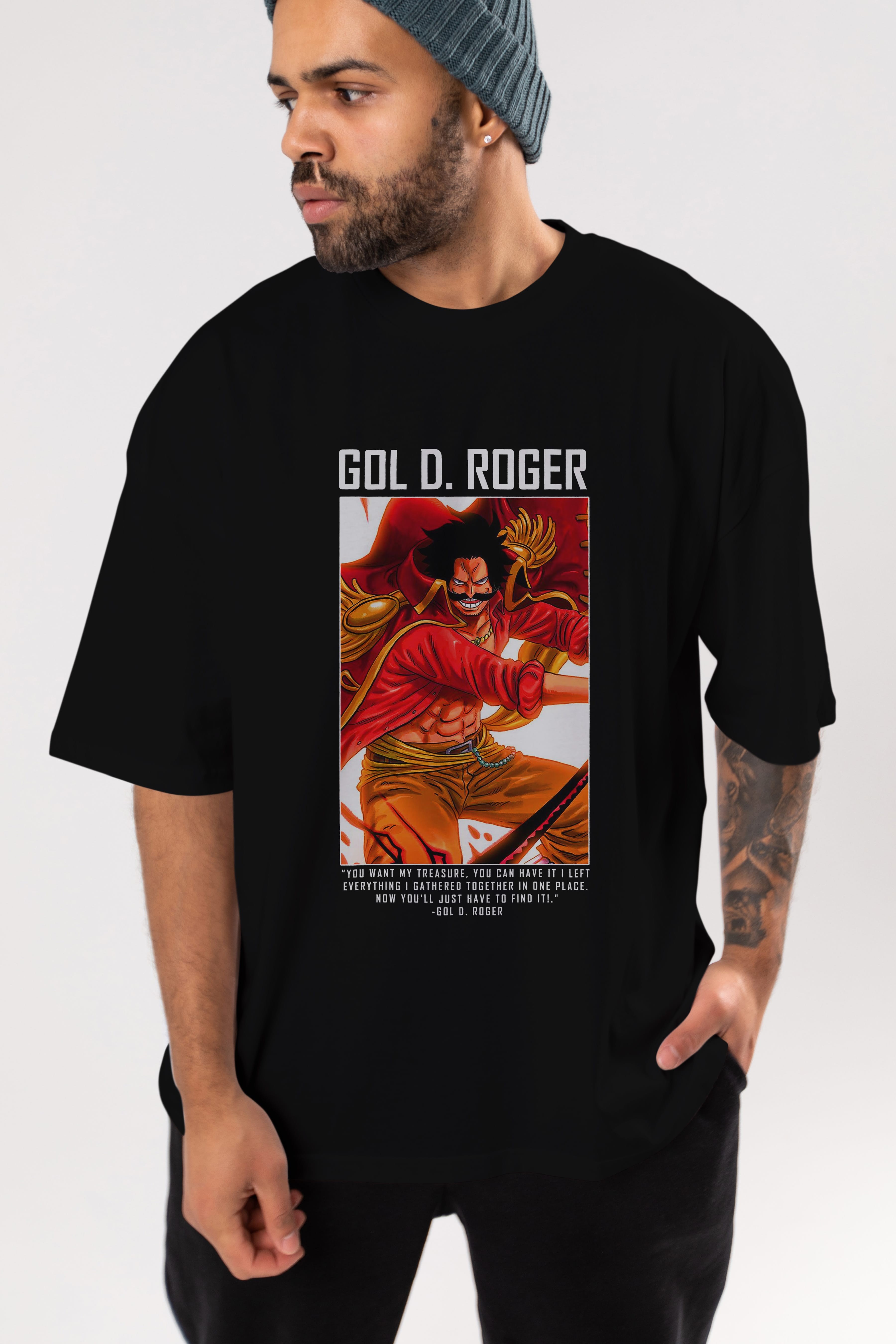 Gol D. Roger Anime Ön Baskılı Oversize t-shirt Erkek Kadın Unisex