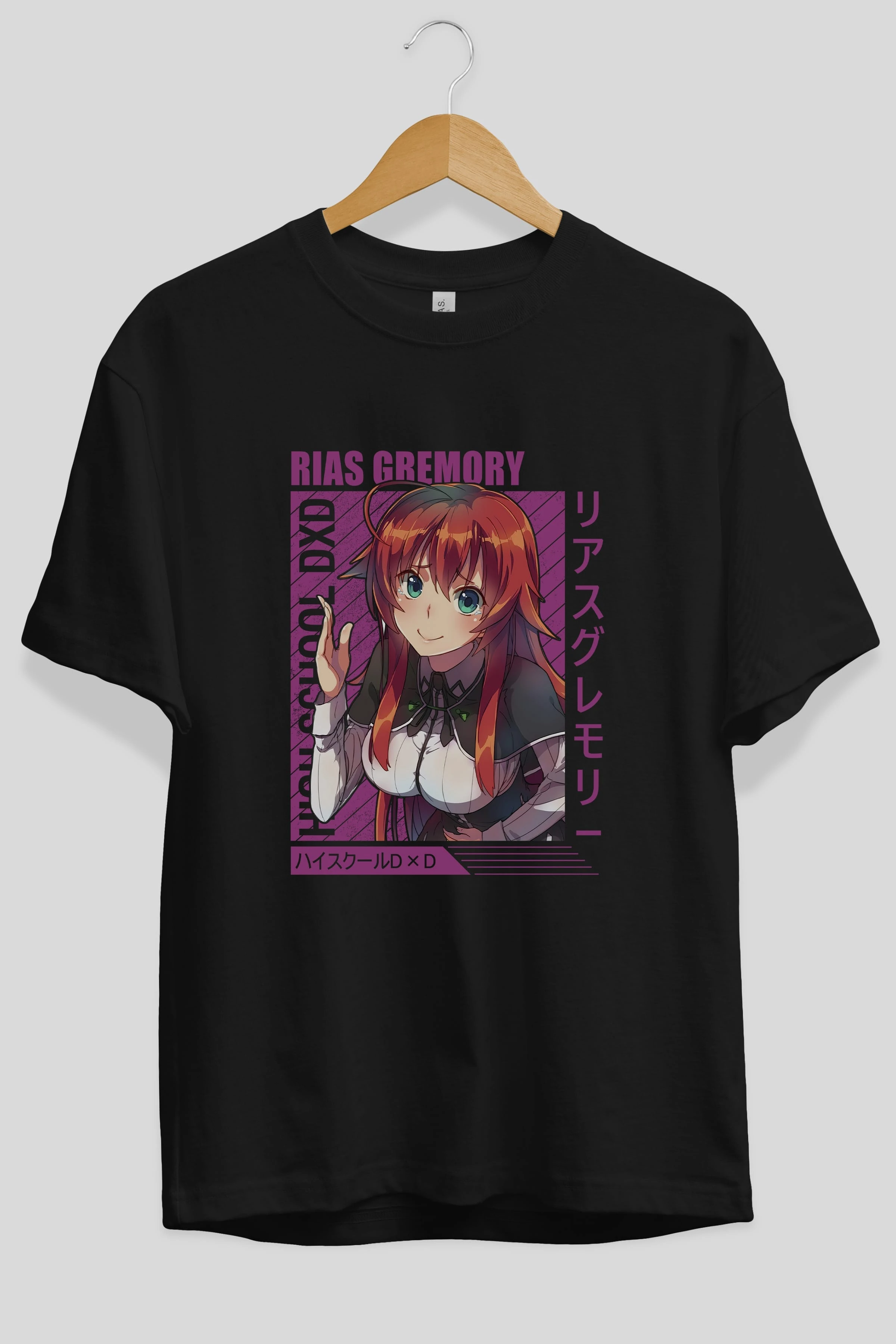 Rias Gremory 10 Anime Ön Baskılı Oversize t-shirt %100 pamuk Erkek Kadın Unisex
