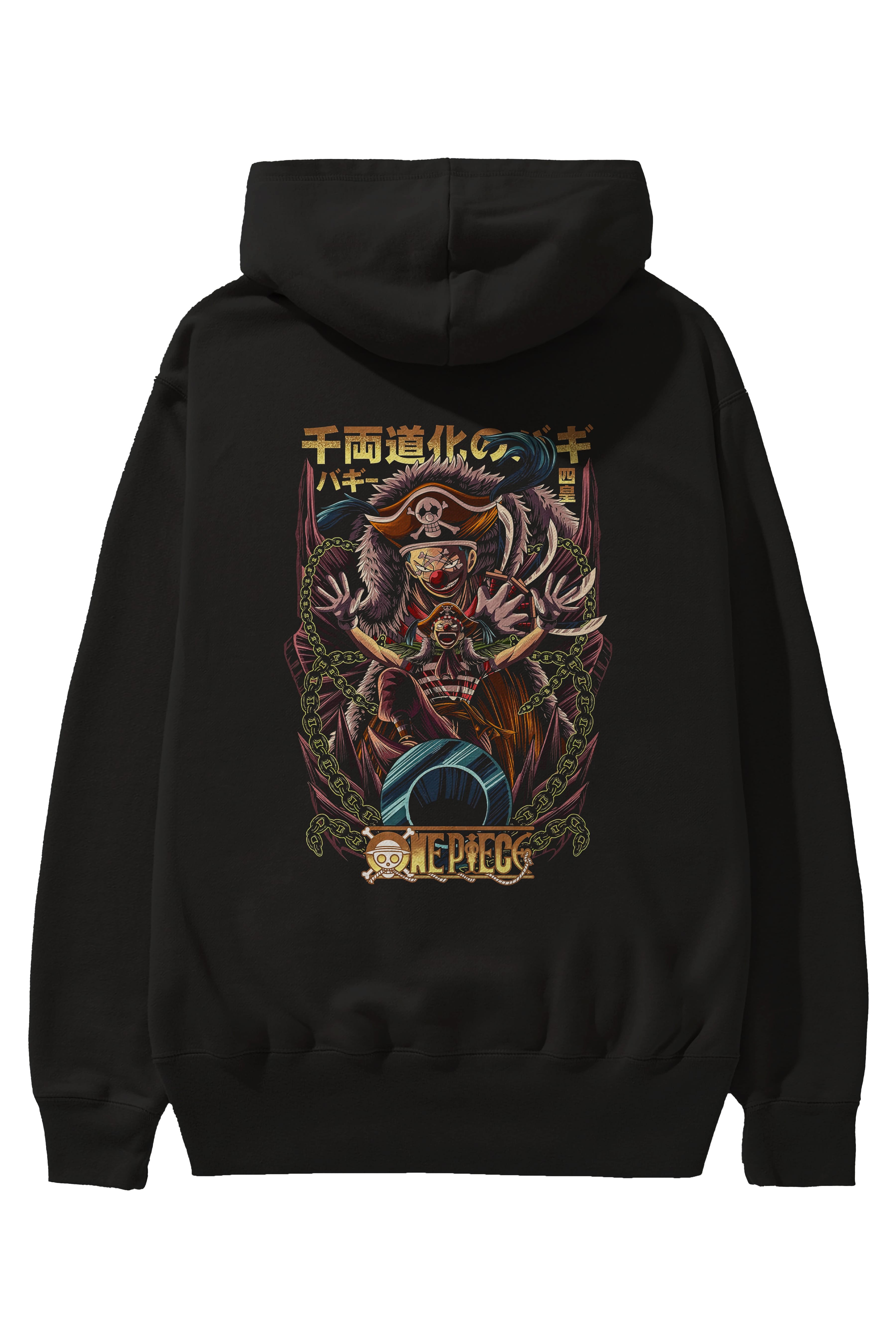 ONE PIECE (5) Anime Arka Baskılı Hoodie Oversize Kapüşonlu Sweatshirt Erkek Kadın Unisex