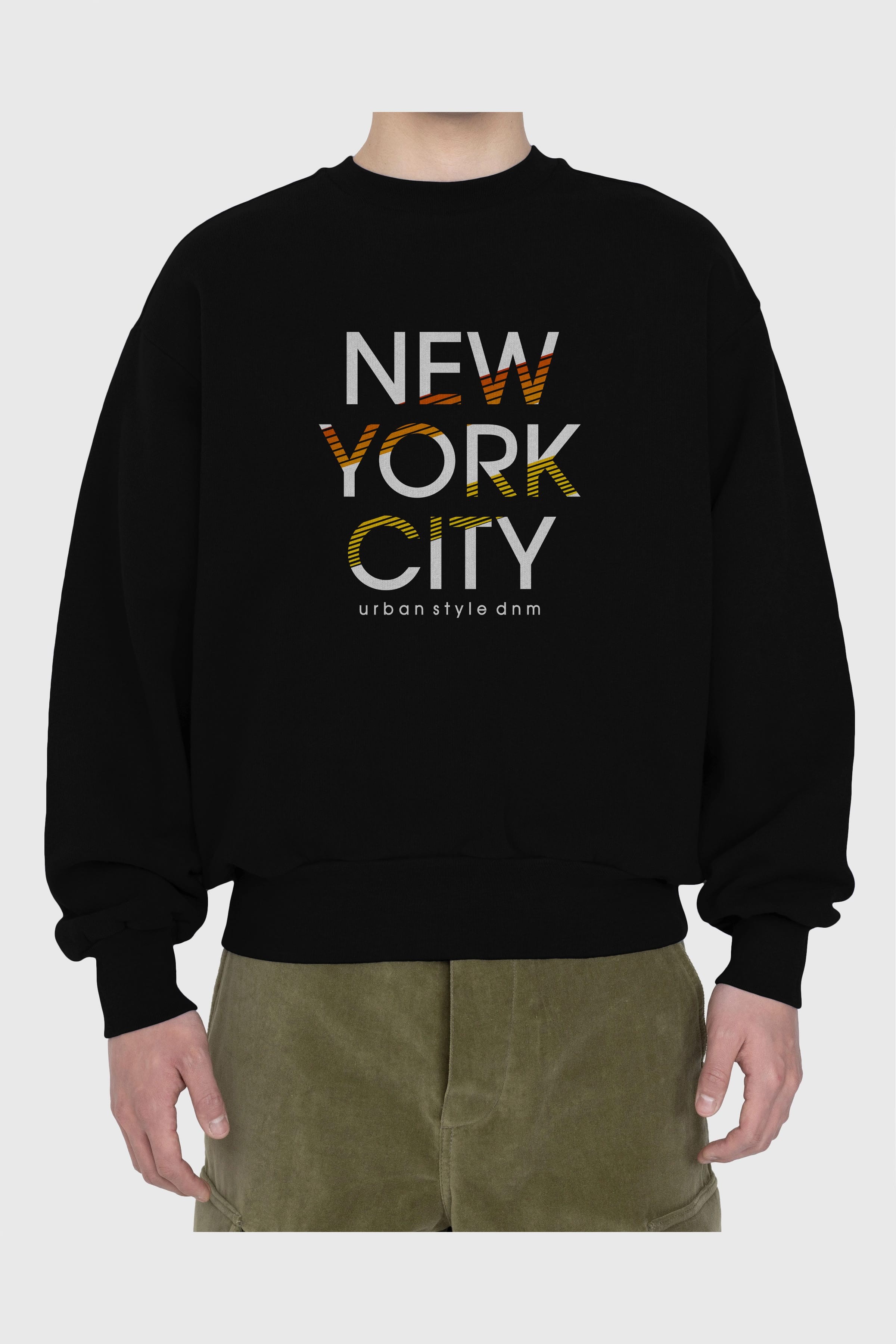 New York City Style Ön Baskılı Oversize Sweatshirt Erkek Kadın Unisex
