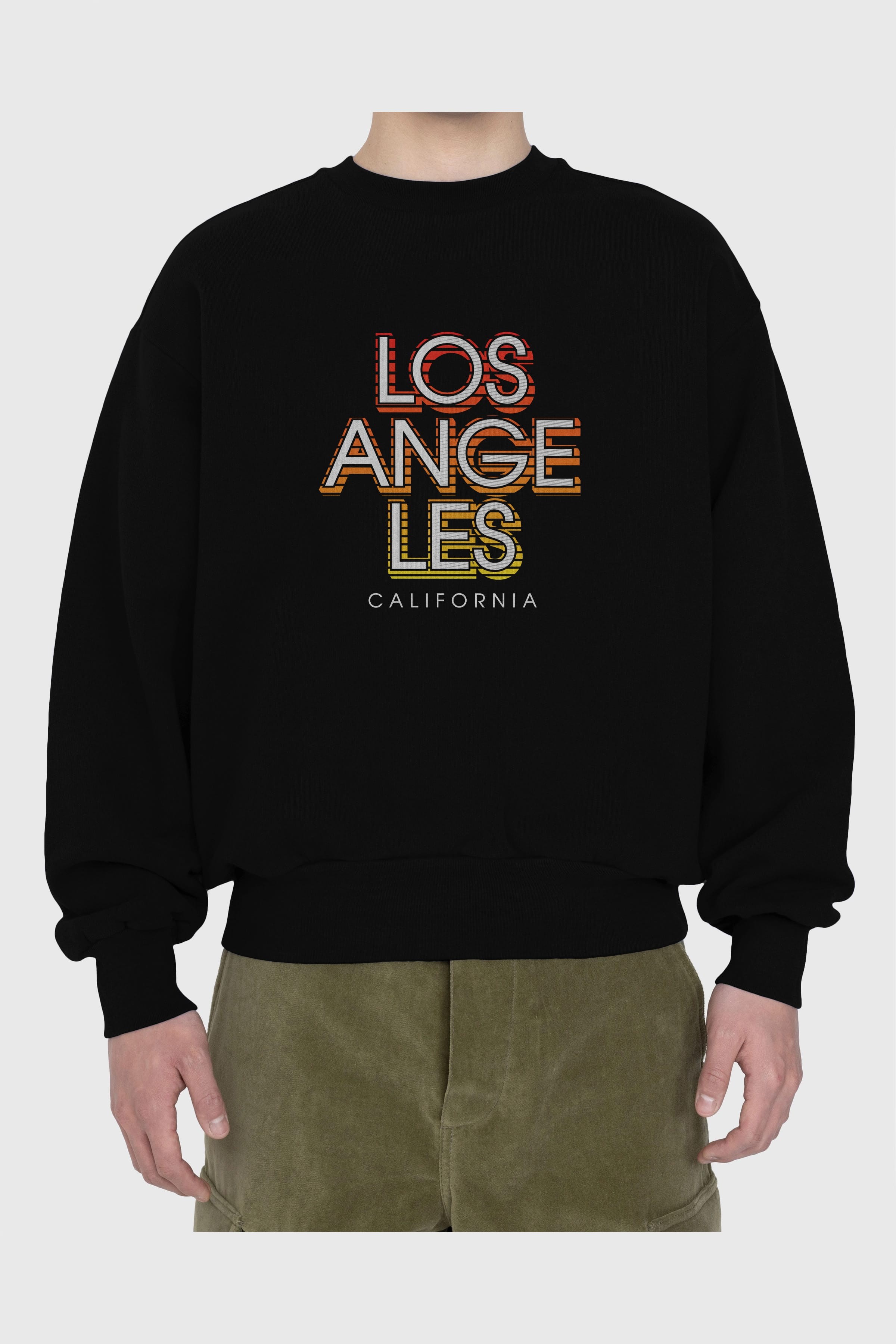 Los Angeles California Ön Baskılı Oversize Sweatshirt Erkek Kadın Unisex