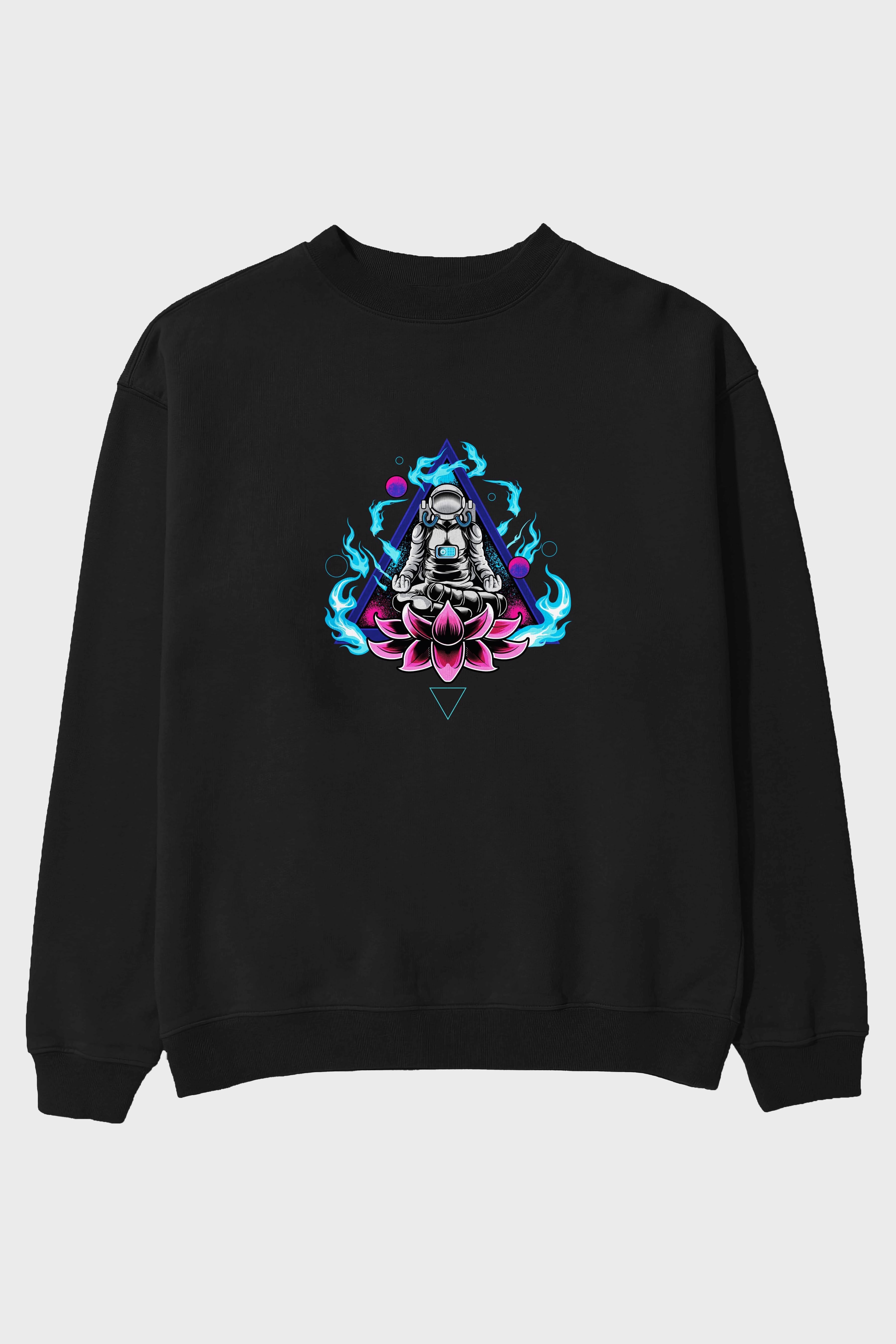 Astronaut Meditation (2) Ön Baskılı Oversize Sweatshirt Erkek Kadın Unisex