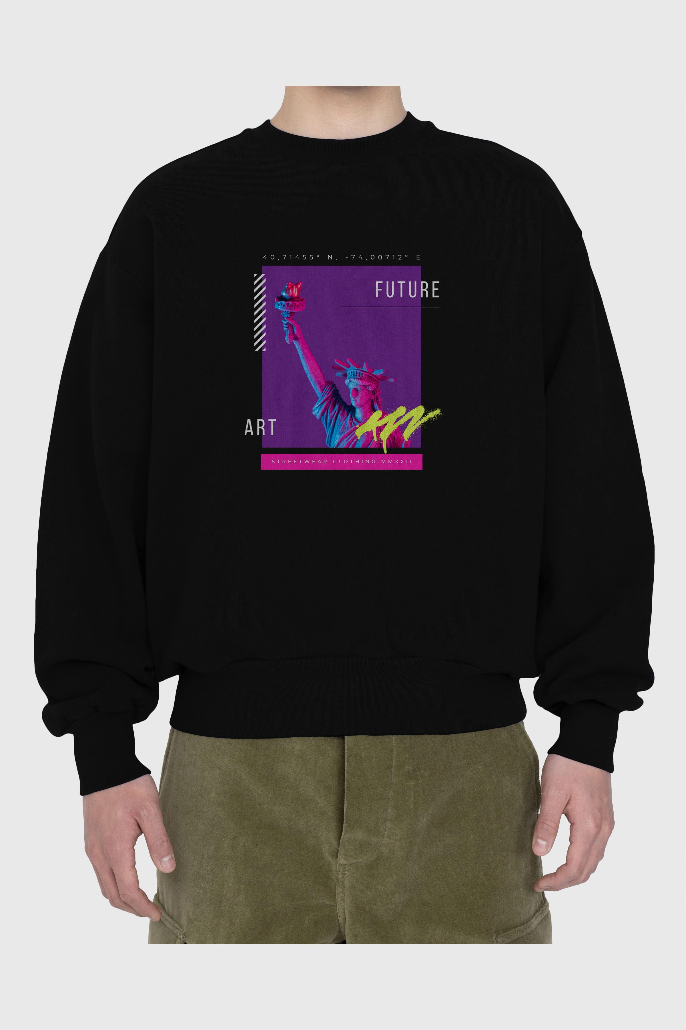 Future Streetwear Ön Baskılı Oversize Sweatshirt Erkek Kadın Unisex