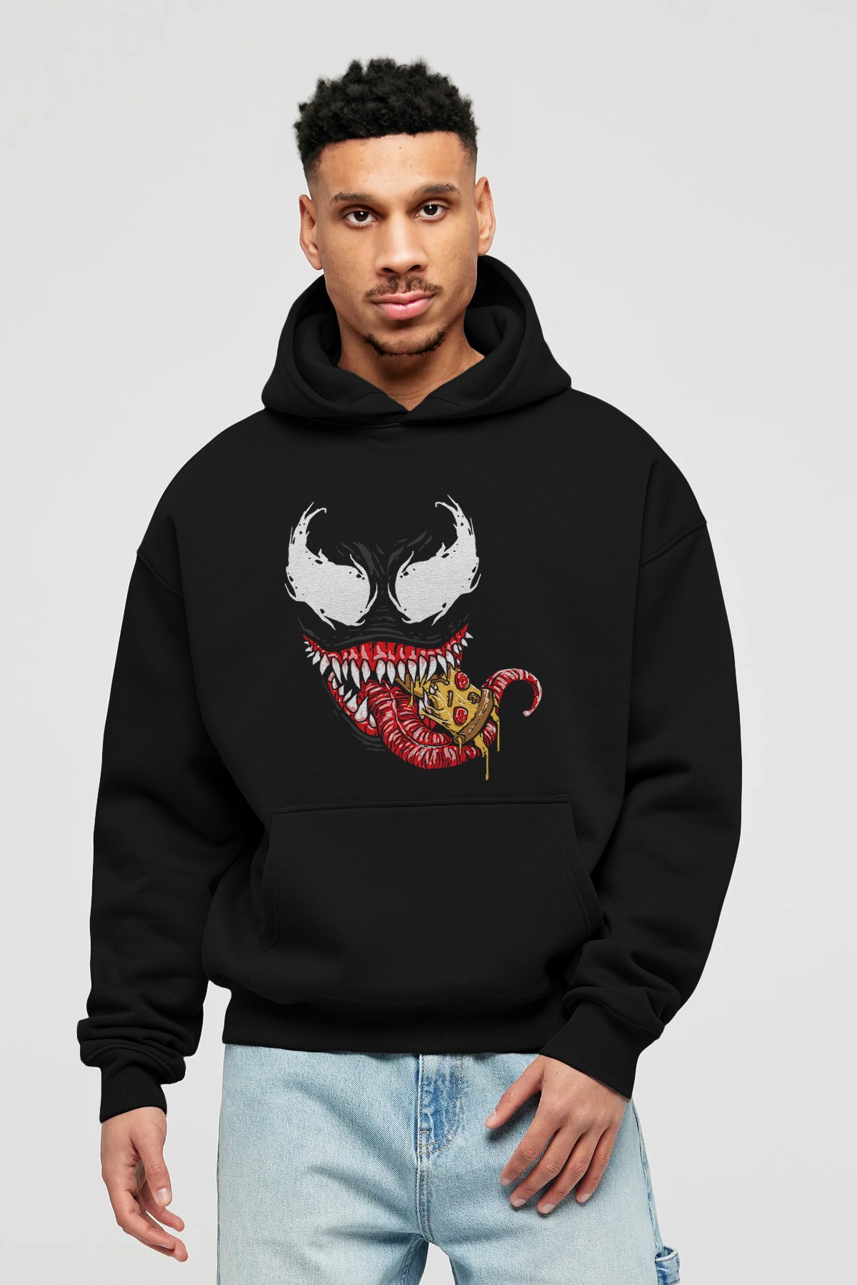 Venom (1) Ön Baskılı Hoodie Oversize Kapüşonlu Sweatshirt Erkek Kadın Unisex