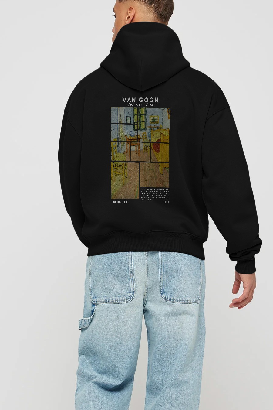 Van Gogh Arka Baskılı Hoodie Oversize Kapüşonlu Sweatshirt Erkek Kadın