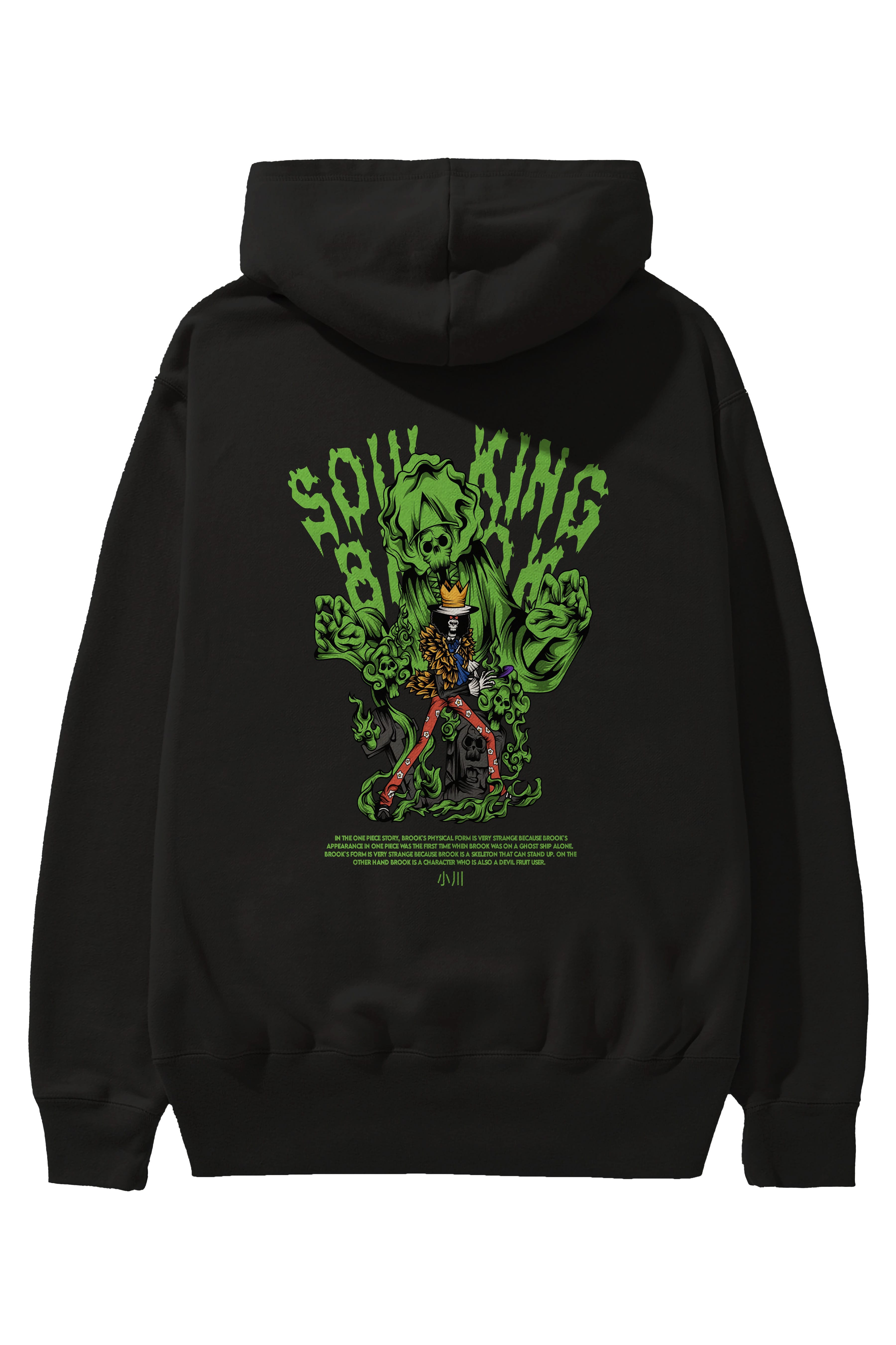 Soul King Brook Anime Arka Baskılı Hoodie Oversize Kapüşonlu Sweatshirt Erkek Kadın Unisex