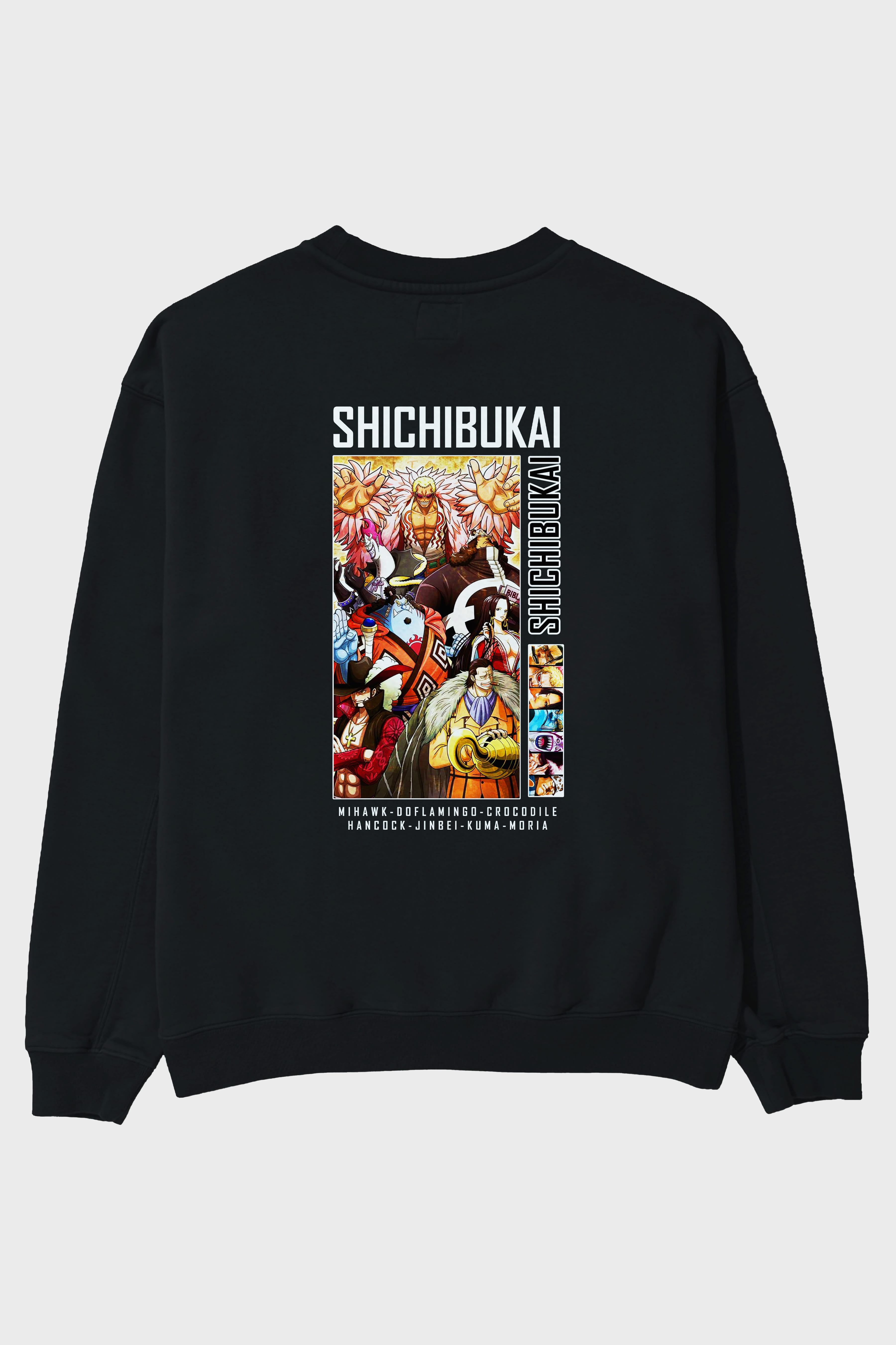 Shichibukai Arka Baskılı Anime Oversize Sweatshirt Erkek Kadın Unisex