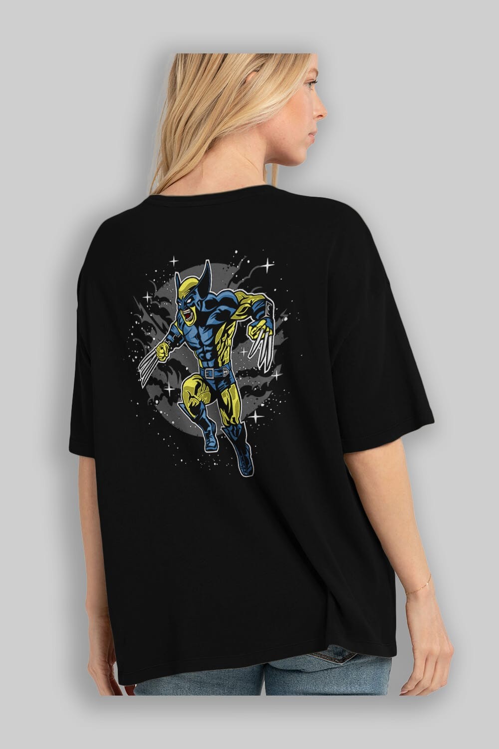Wolverine Arka Baskılı Oversize t-shirt Erkek Kadın Unisex %100 Pamuk