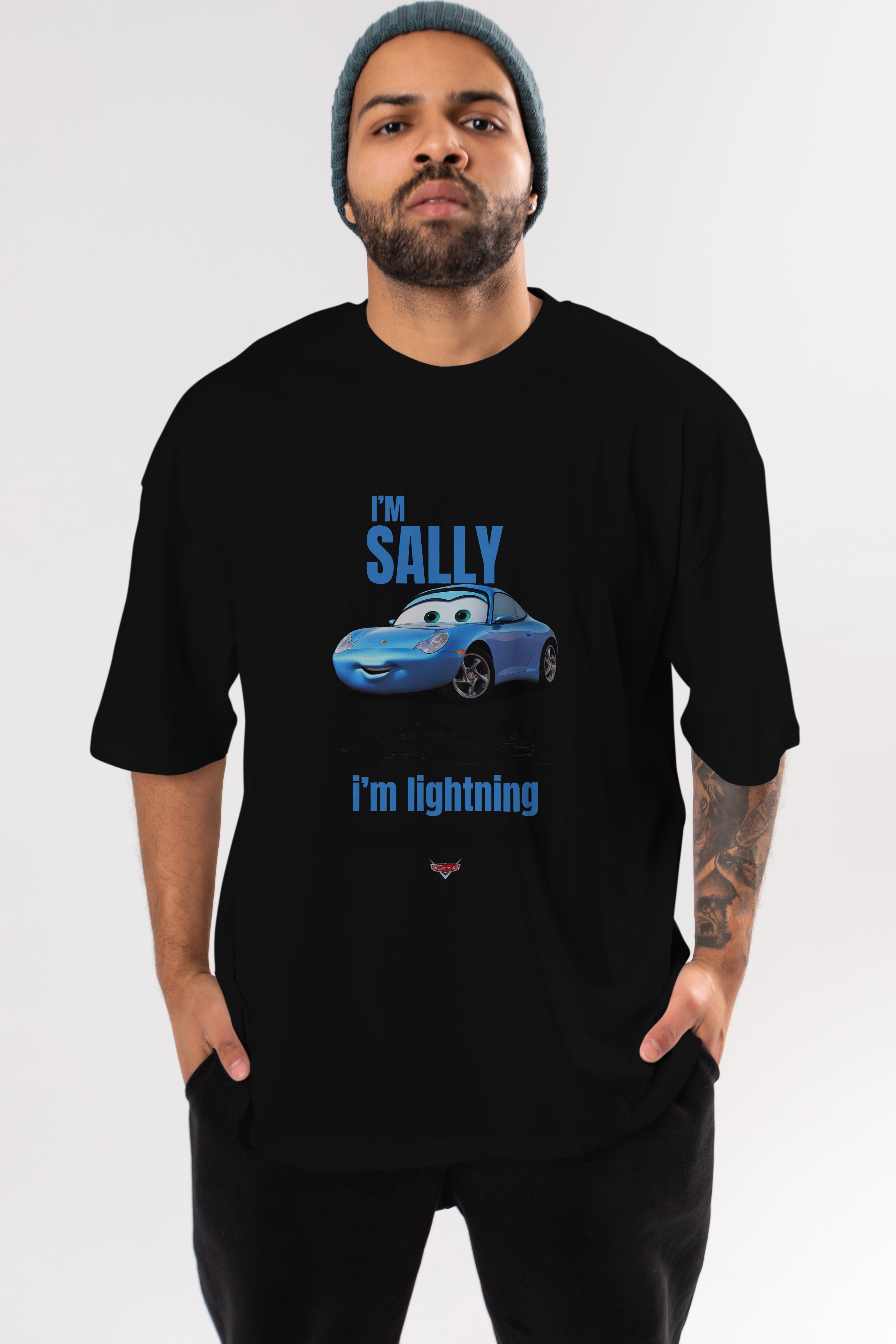 i am SALLY , i am lightning Ön Baskılı Oversize t-shirt Erkek Kadın Unisex %100 Pamuk Bisiklet Yaka tişort