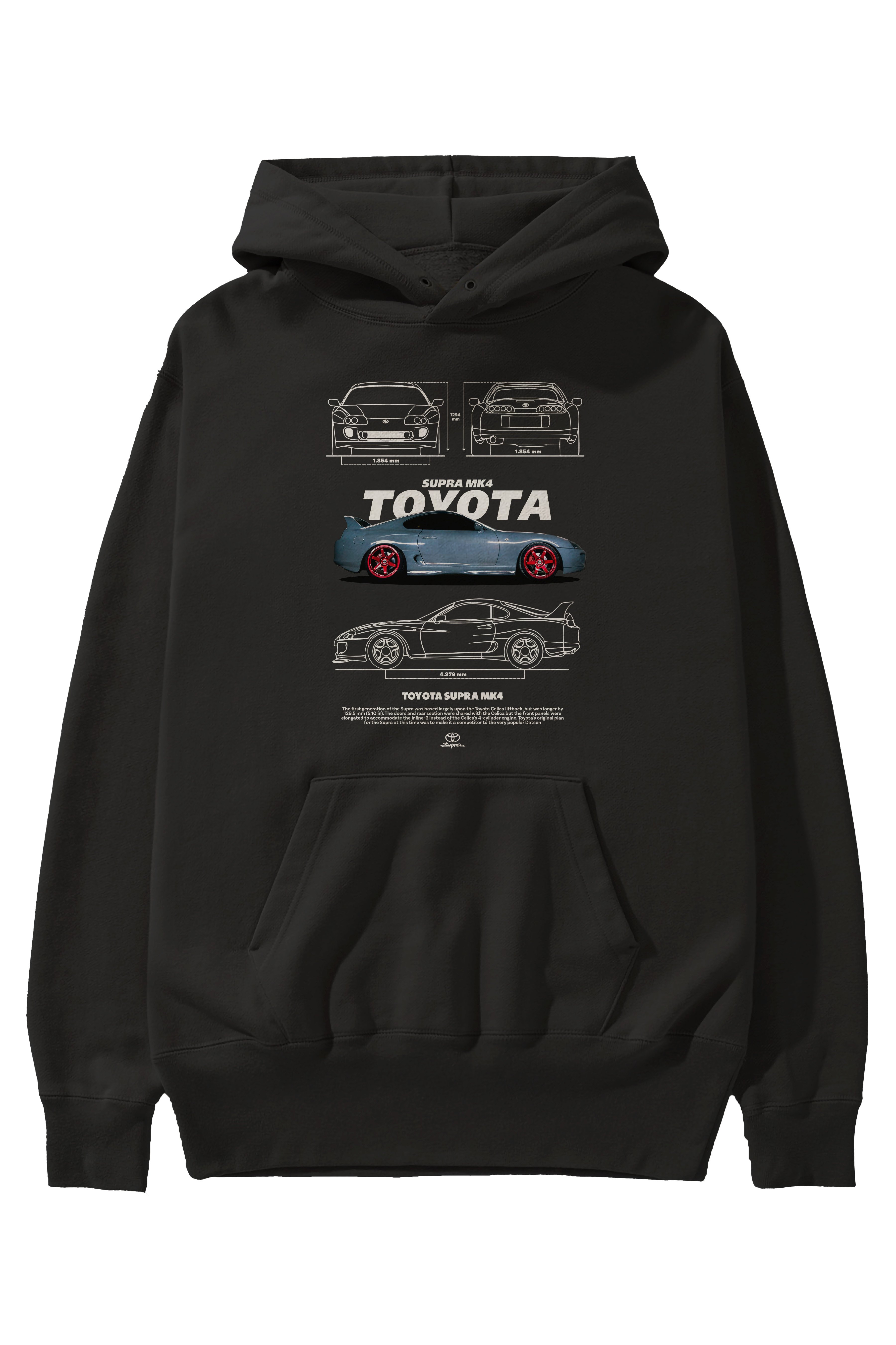 Toyota Supra MK4 Ön Baskılı Hoodie Oversize Kapüşonlu Sweatshirt Erkek Kadın Unisex