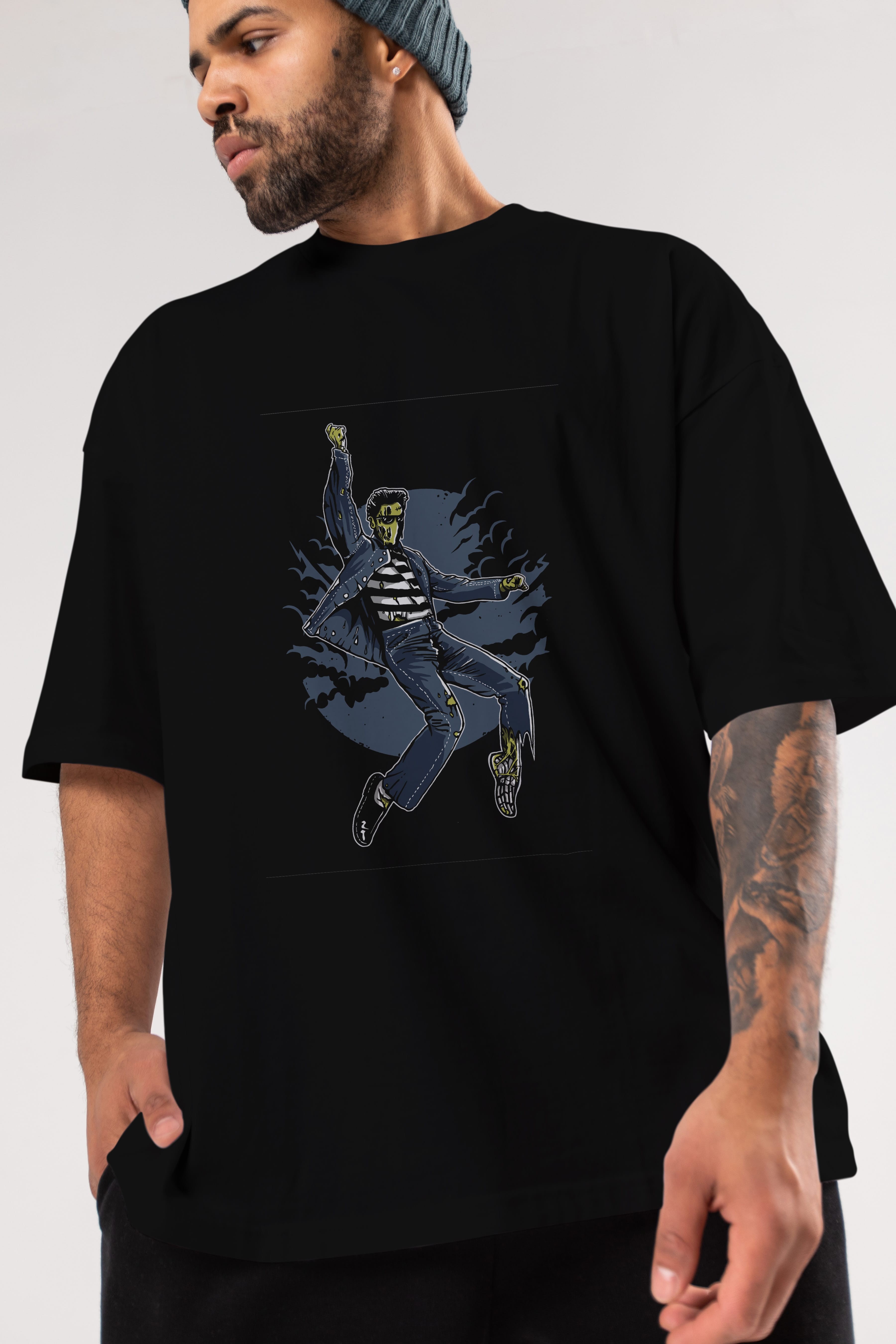 Zombie King Ön Baskılı Oversize t-shirt Erkek Kadın Unisex %100 Pamuk tişort