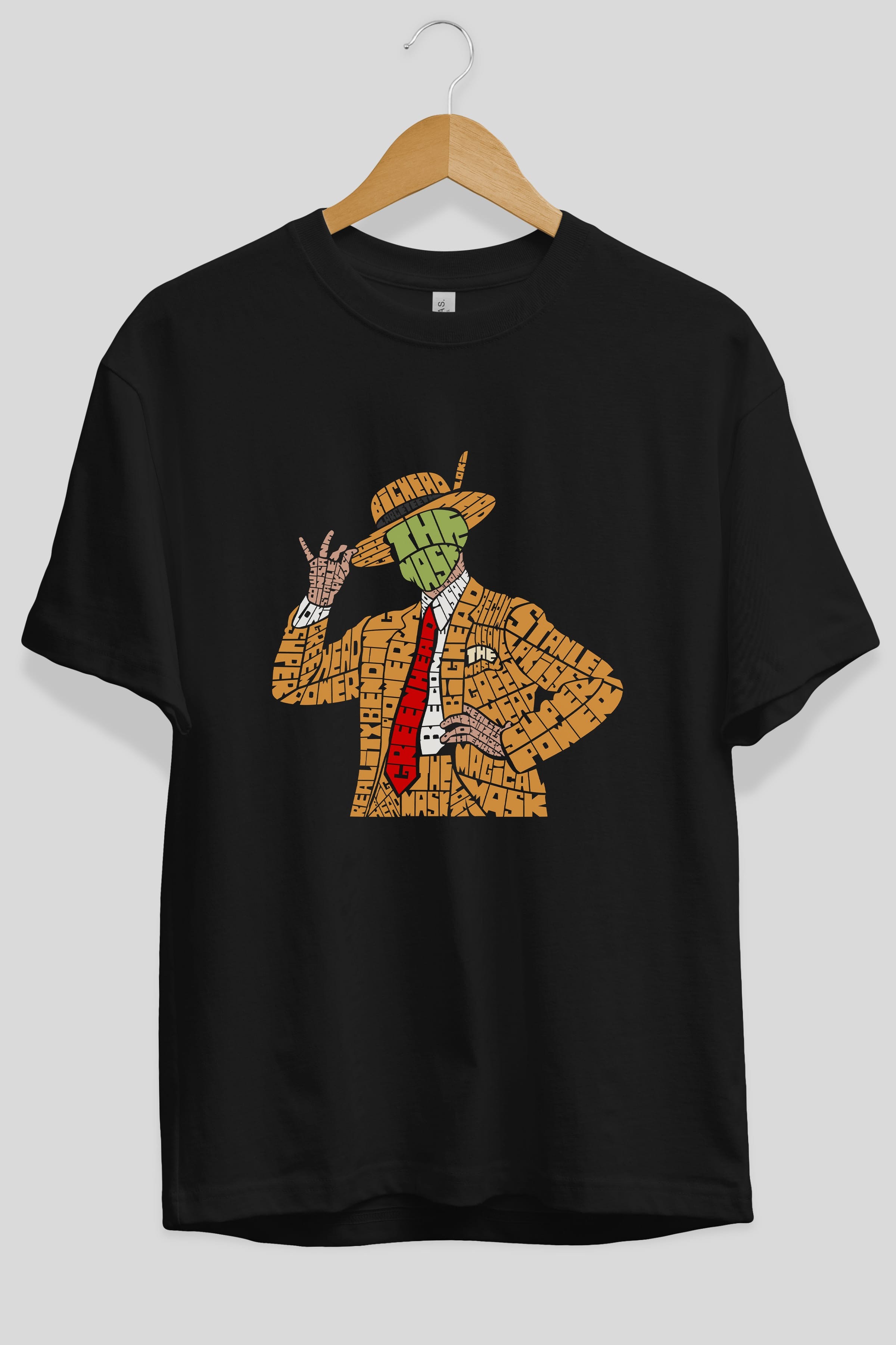 The Mask Ön Baskılı Oversize t-shirt %100 pamuk Erkek Kadın Unisex