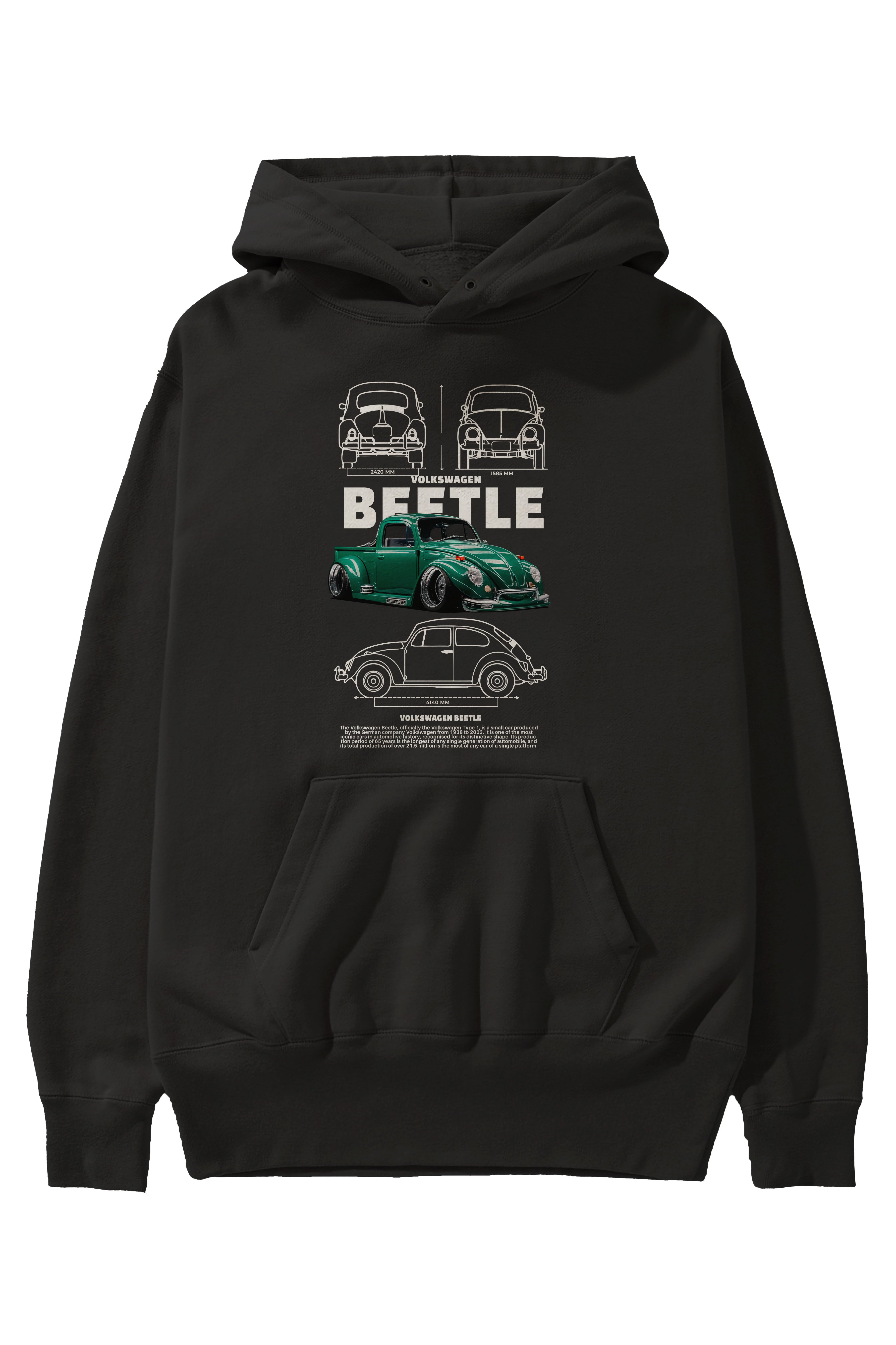 Volkswagen Beetle 1 Ön Baskılı Hoodie Oversize Kapüşonlu Sweatshirt Erkek Kadın Unisex