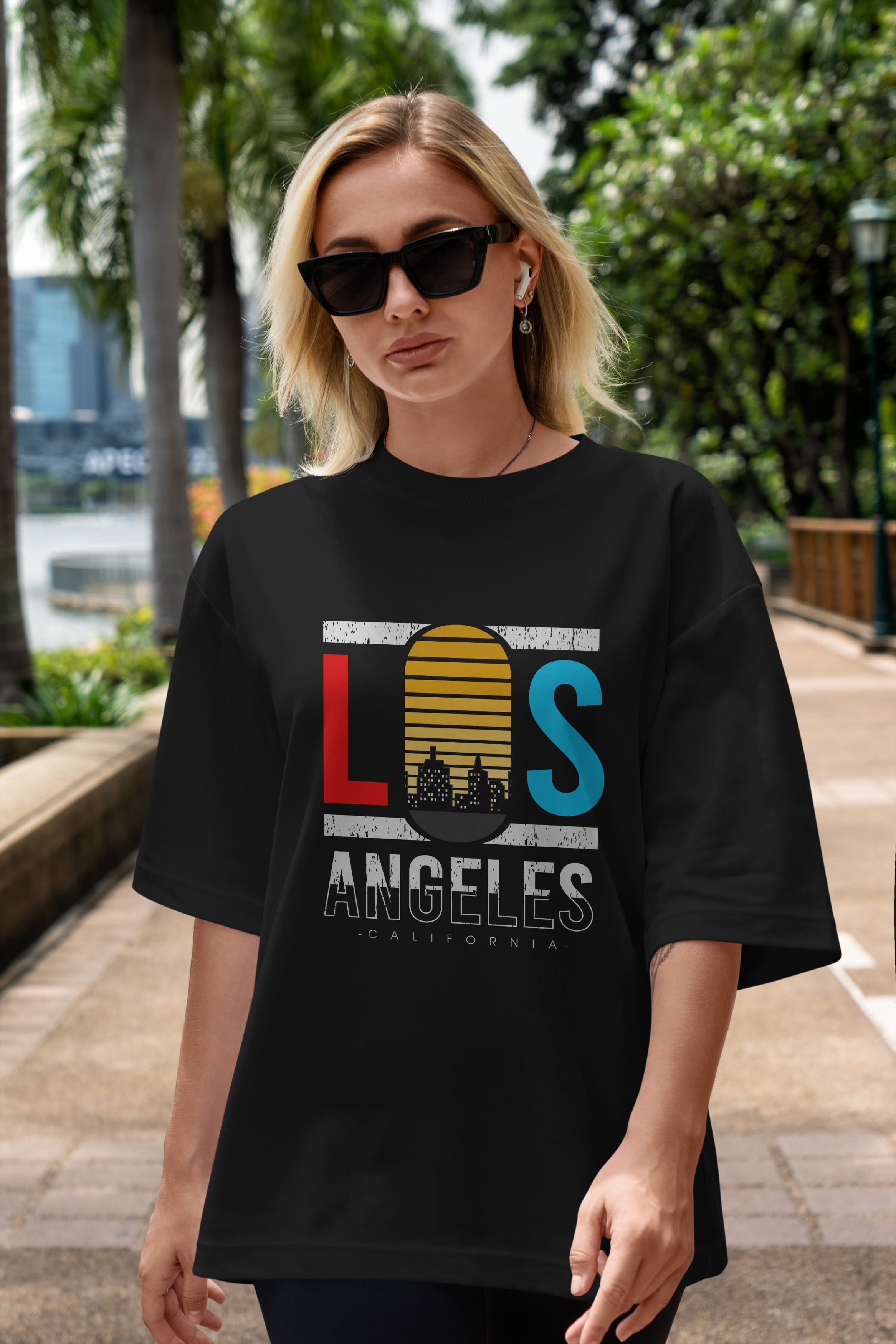 Los Angeles Ön Baskılı Oversize t-shirt Erkek Kadın Unisex