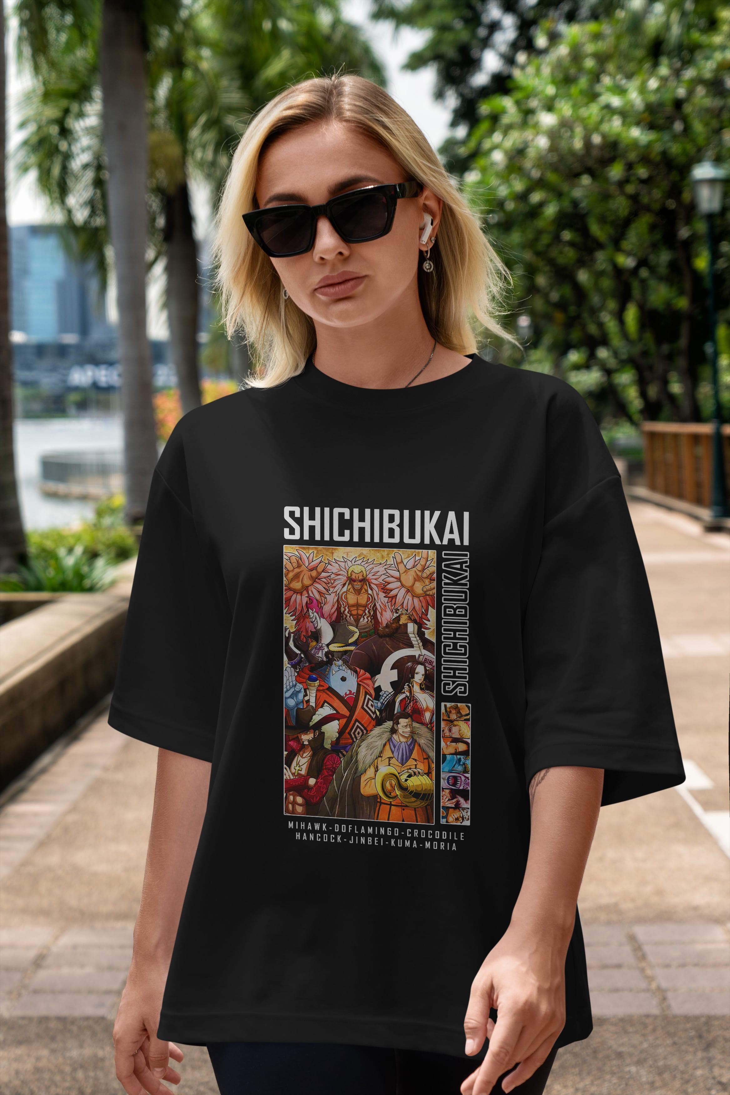 Shichibukai Anime Ön Baskılı Oversize t-shirt Erkek Kadın Unisex