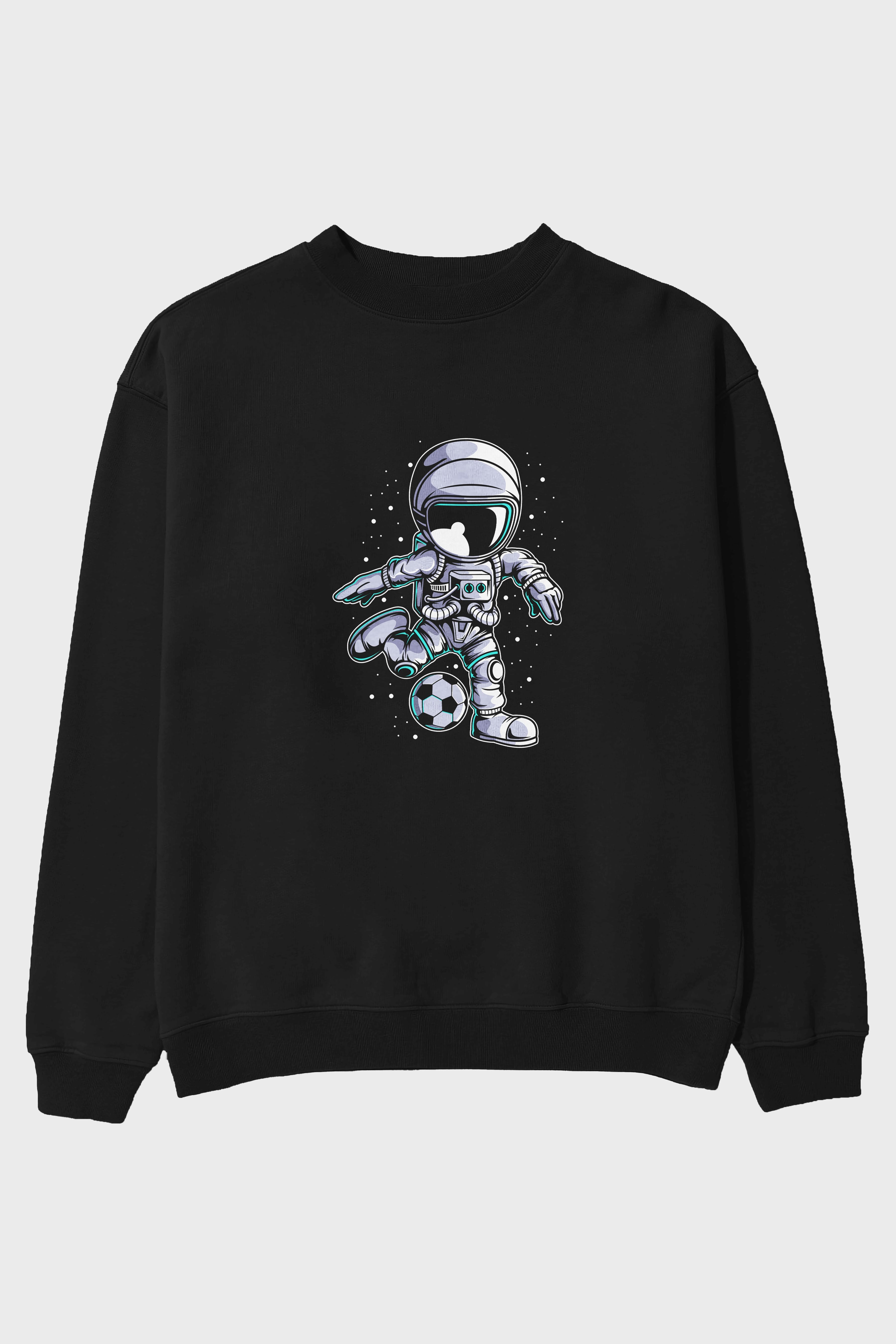 Astronaut Soccer (2) Ön Baskılı Oversize Sweatshirt Erkek Kadın Unisex