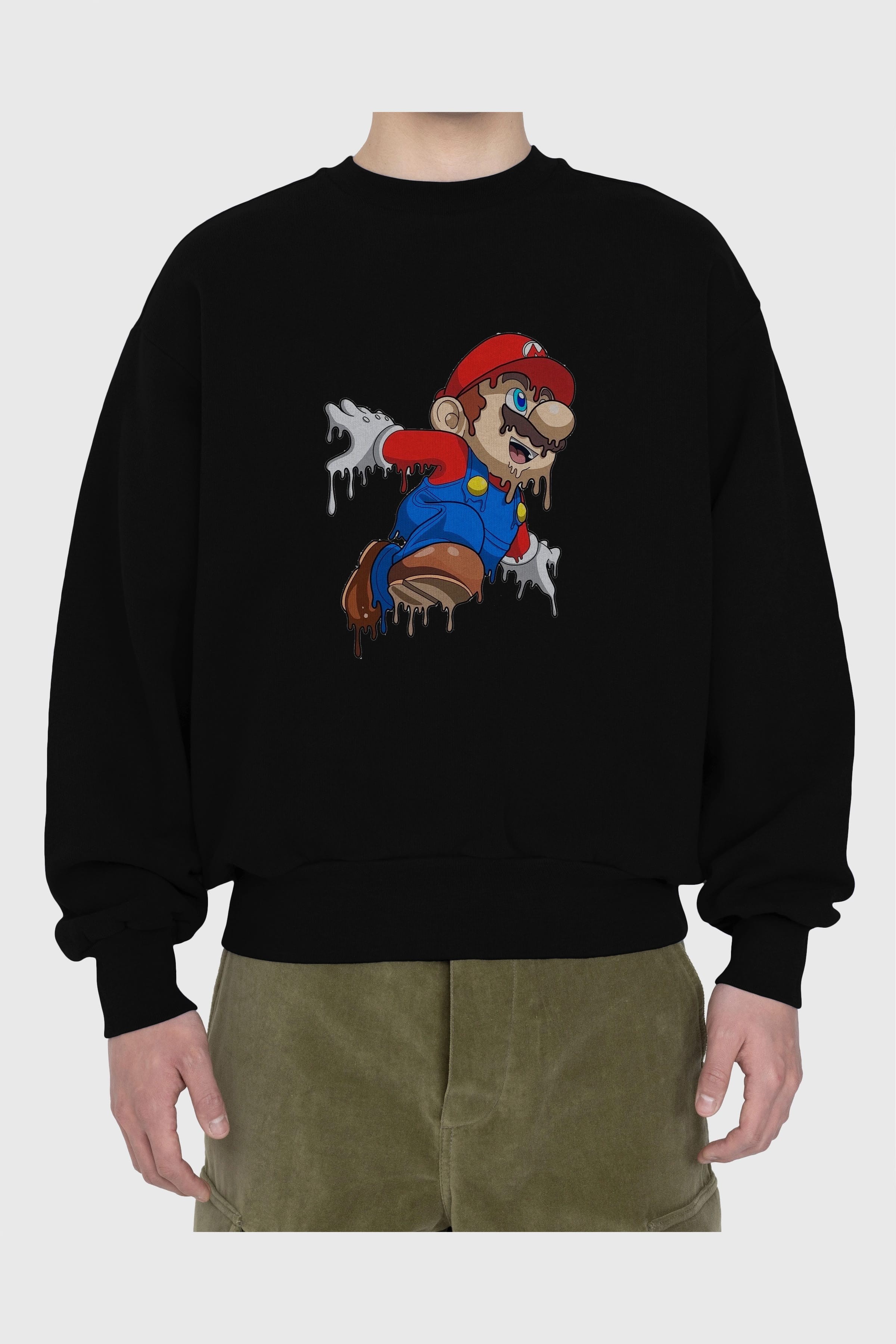 Super Mario 3 Ön Baskılı Oversize Sweatshirt Erkek Kadın Unisex